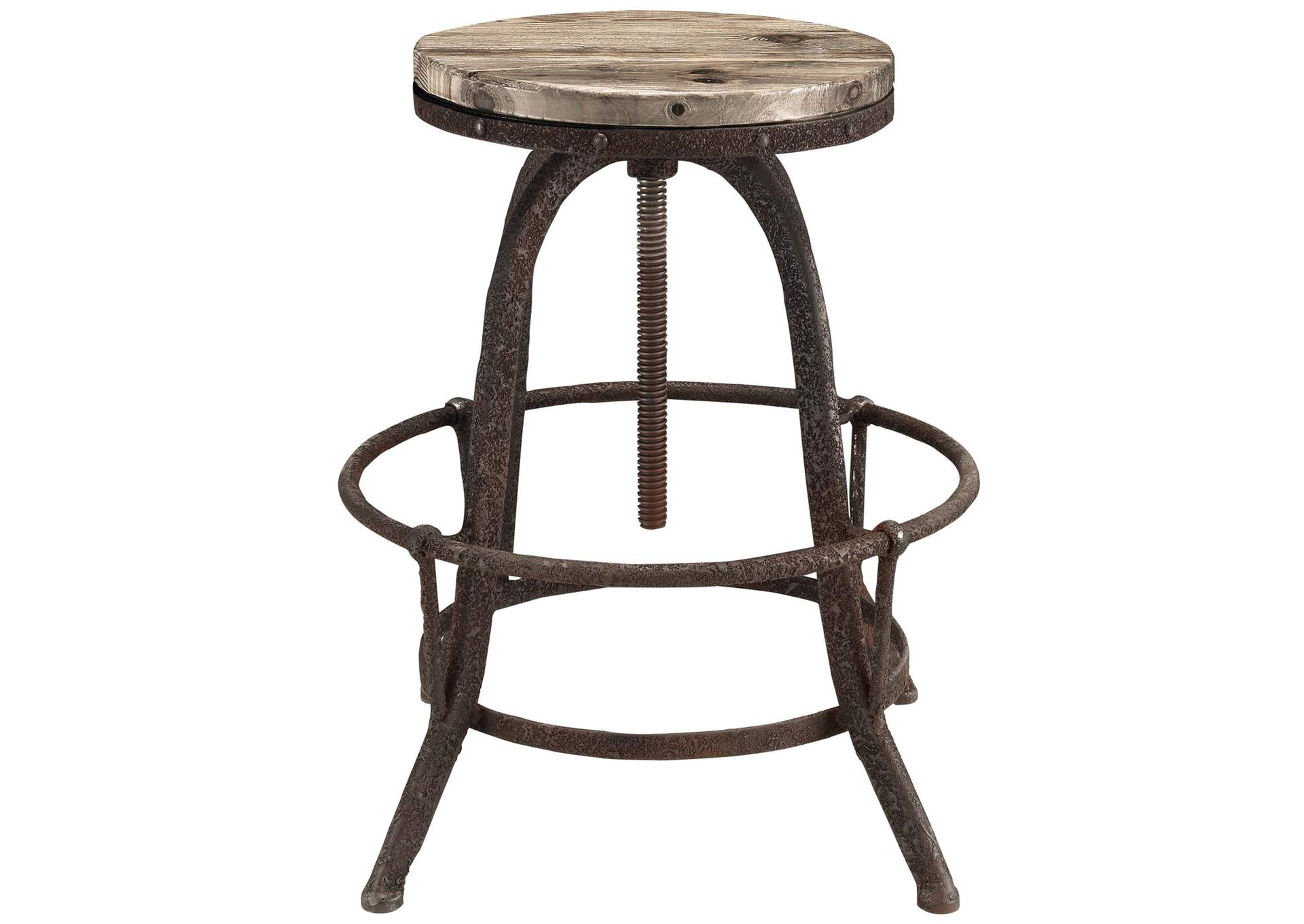 Brown Collect Wood Top Bar Stool,Modway