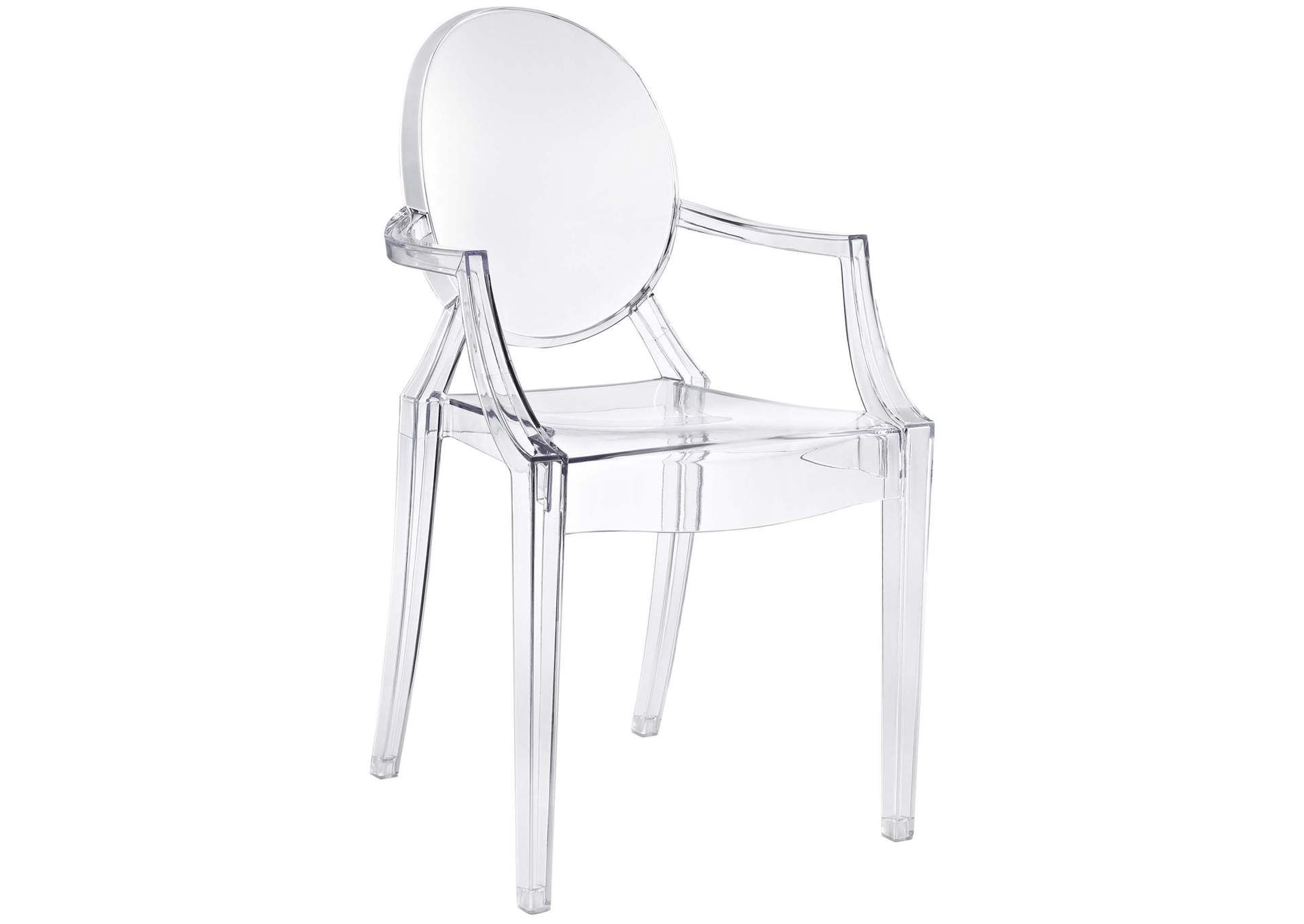 Clear Casper Arm Dining Chair,Modway