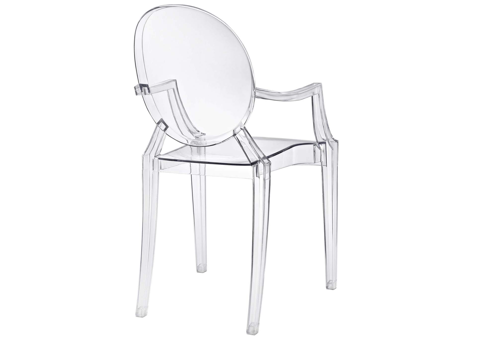 Clear Casper Arm Dining Chair,Modway