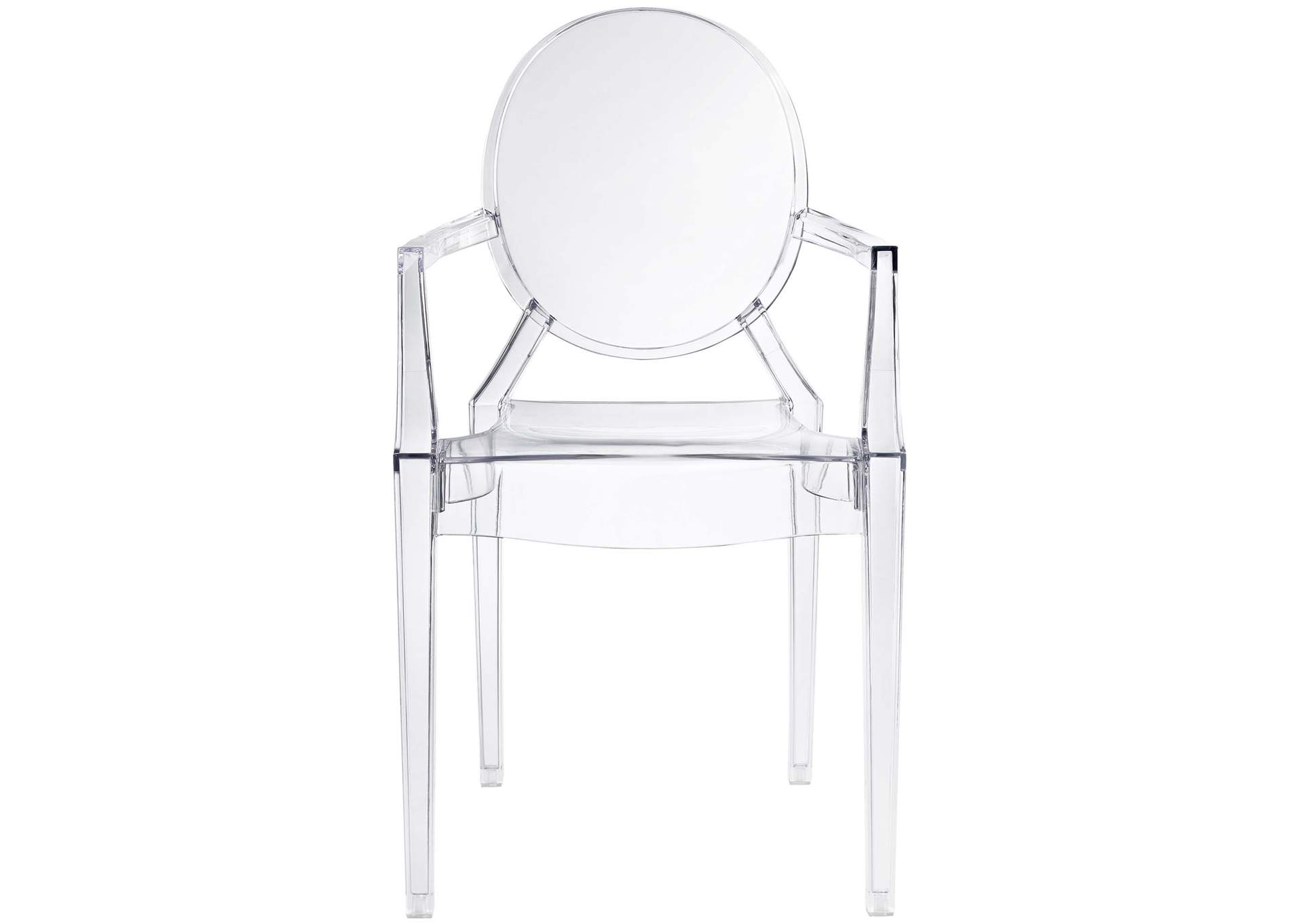 Clear Casper Arm Dining Chair,Modway