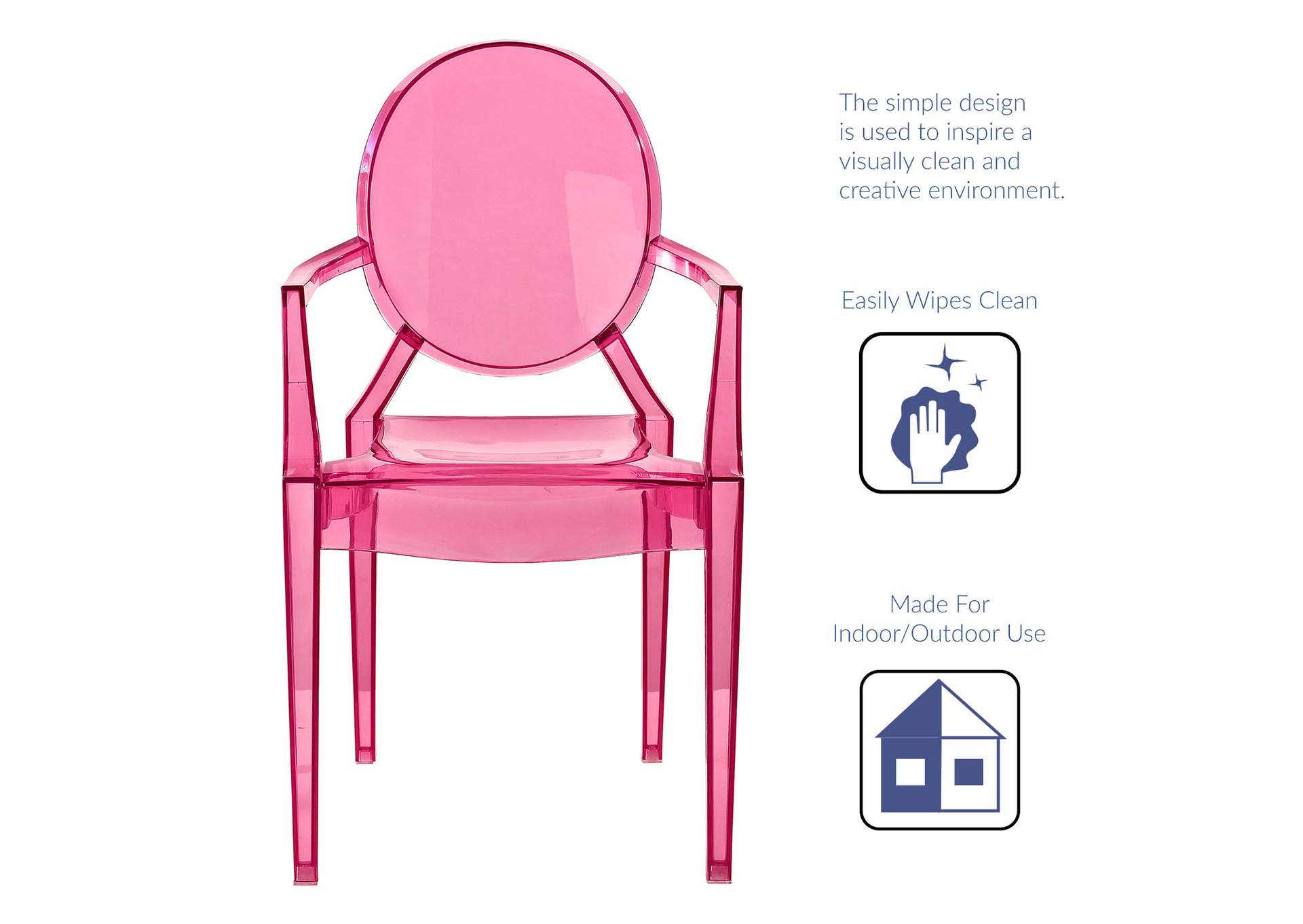 Pink Casper Arm Dining Chair,Modway