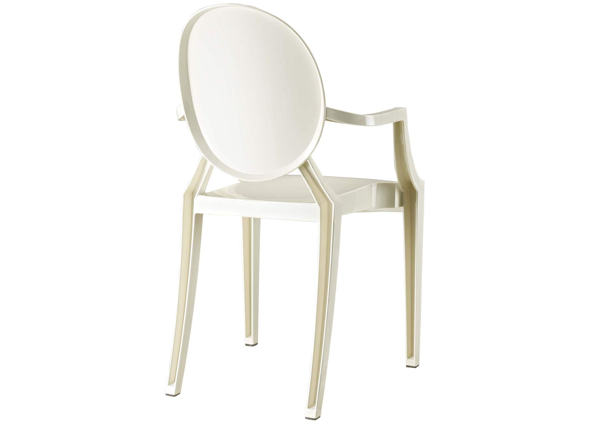 White Casper Arm Dining Chair,Modway