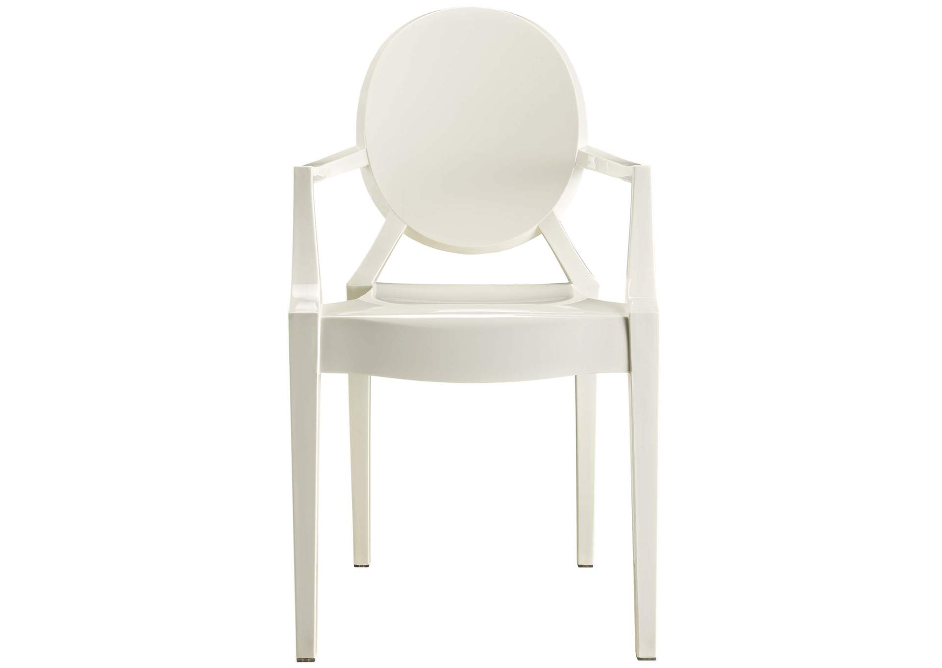 White Casper Arm Dining Chair,Modway