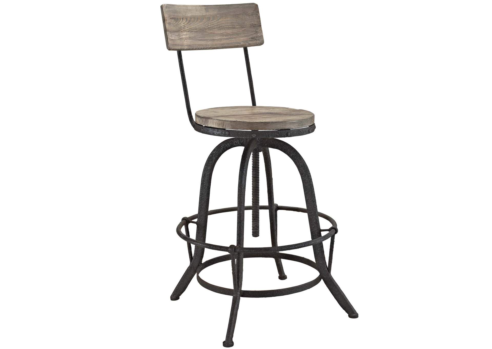 Brown Procure Wood Bar Stool,Modway