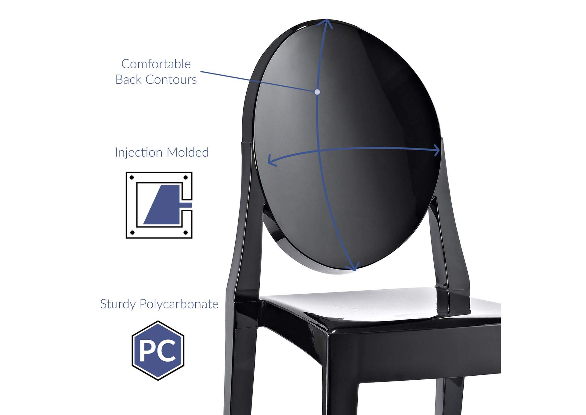 Black Casper Dining Side Chair,Modway