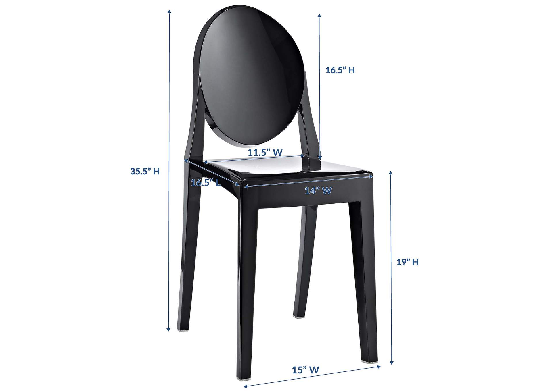 Black Casper Dining Side Chair,Modway