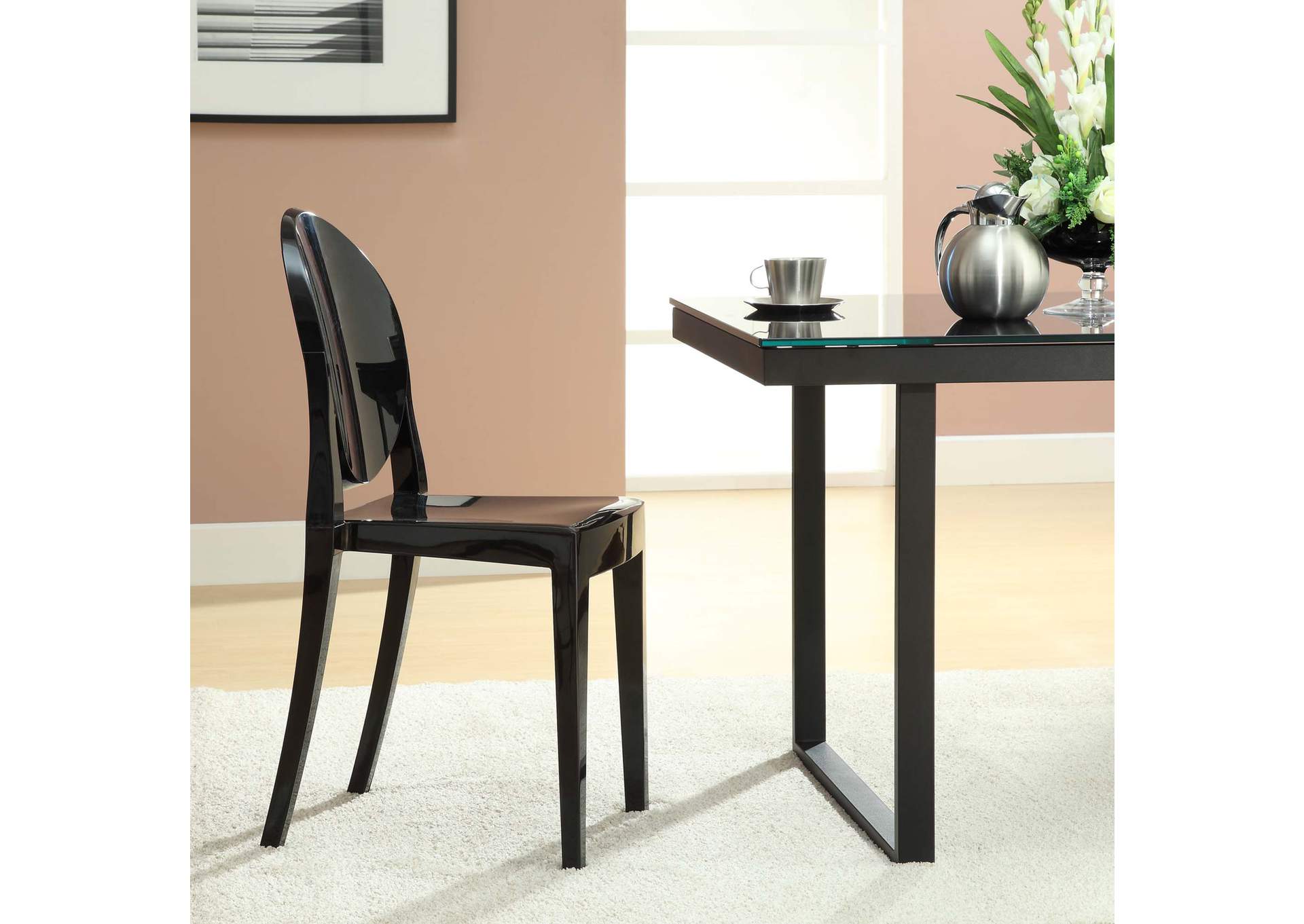 Black Casper Dining Side Chair,Modway