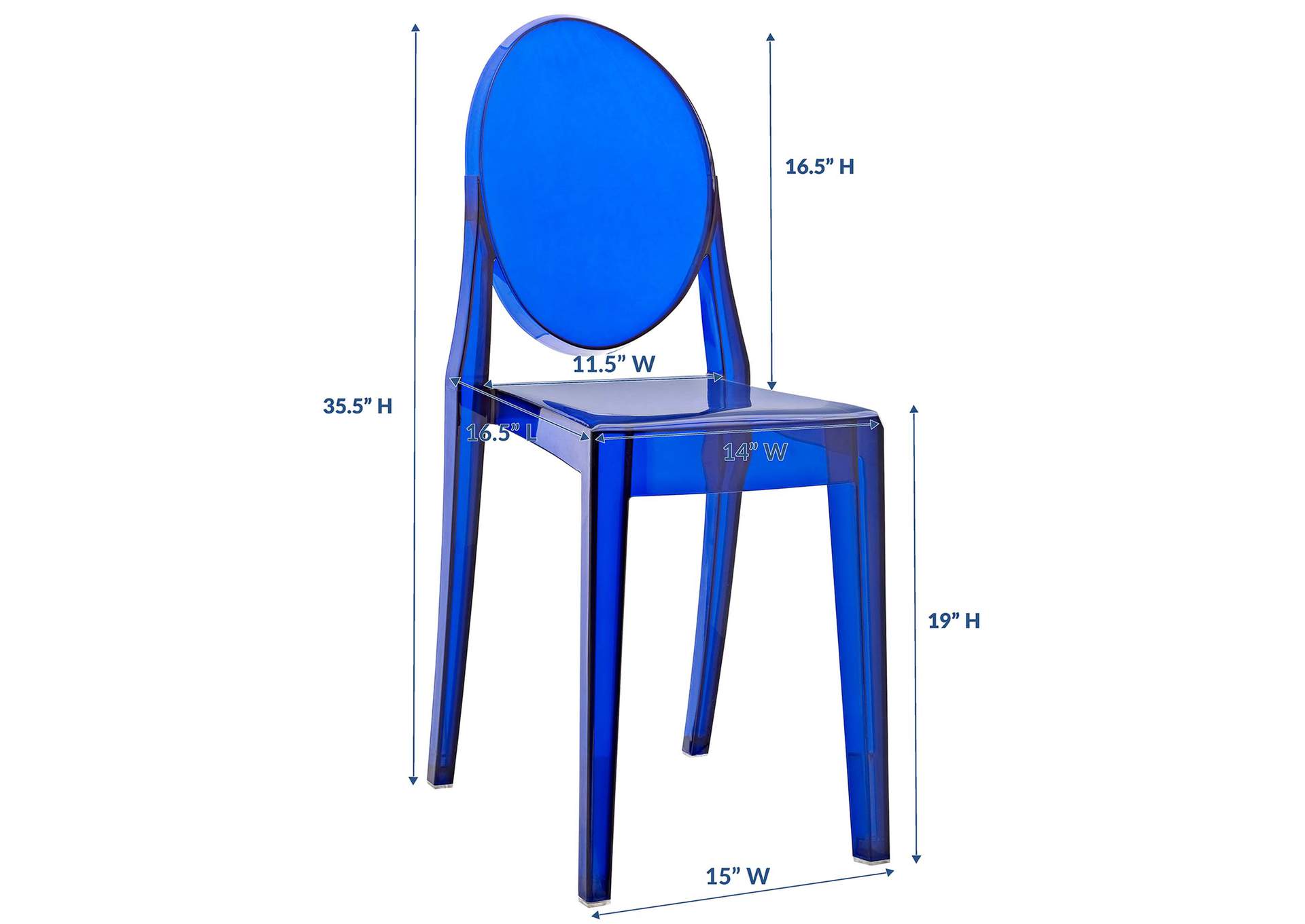 Blue Casper Dining Side Chair,Modway