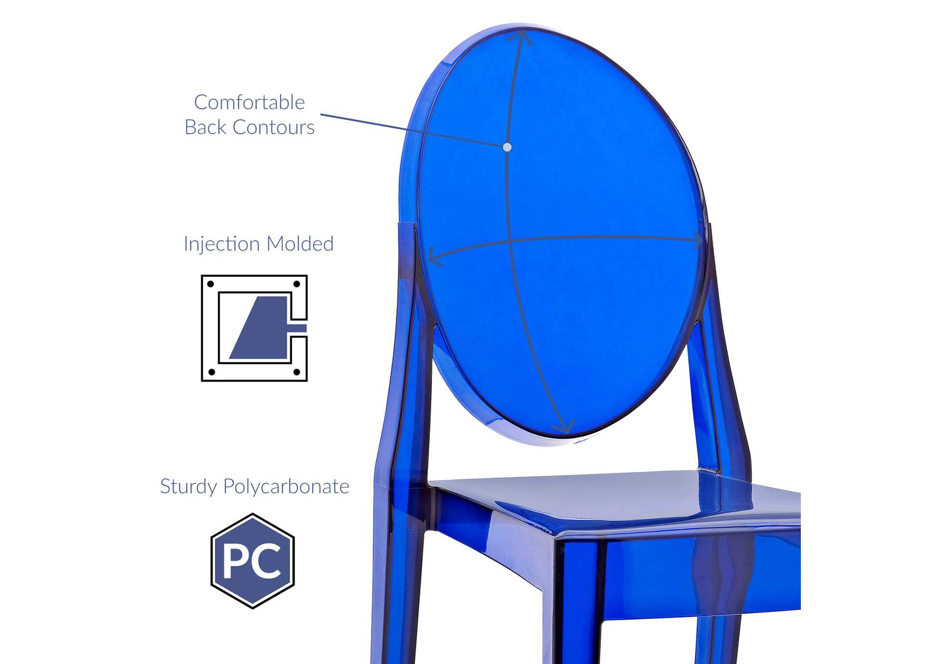 Blue Casper Dining Side Chair,Modway