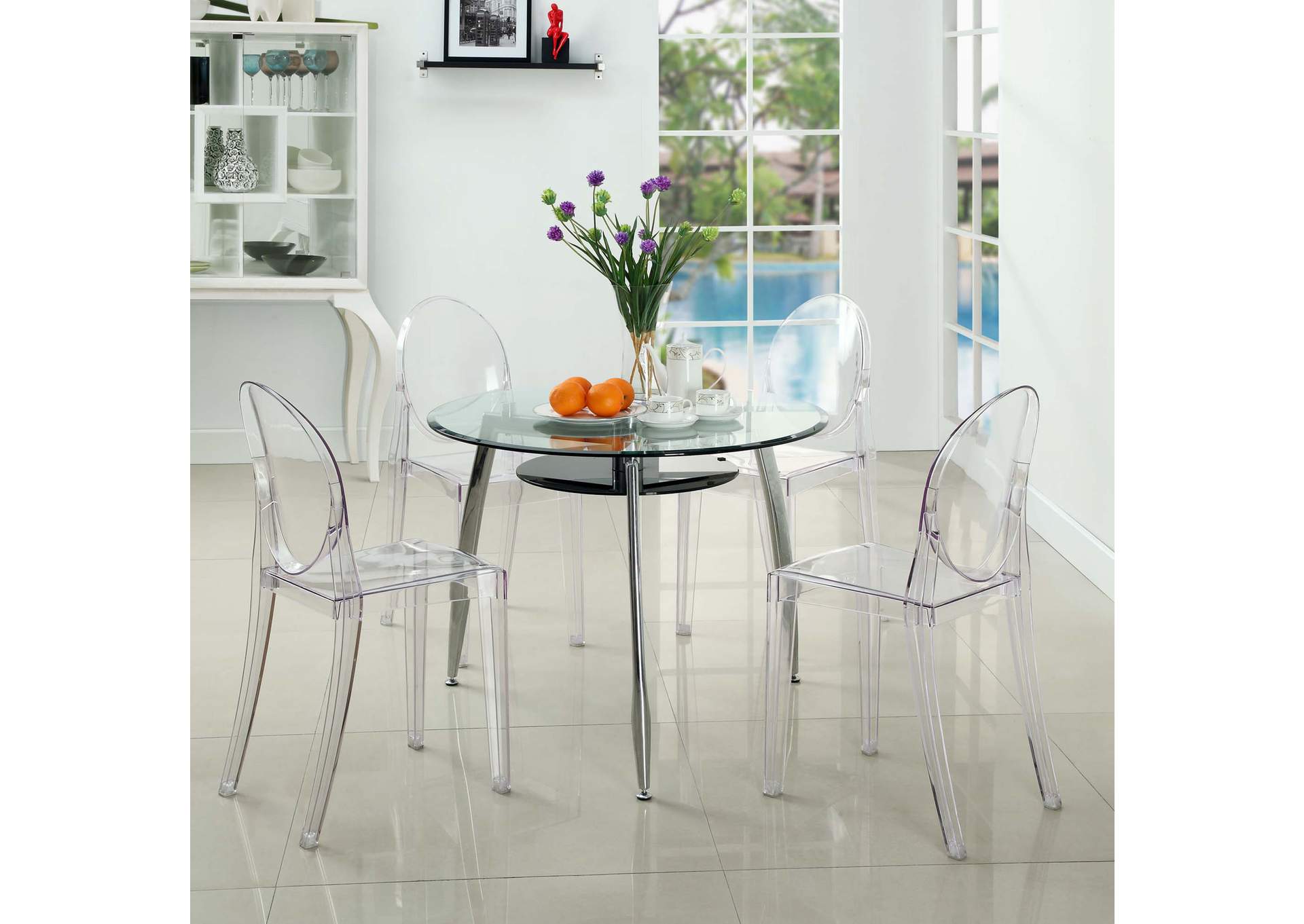 Clear Casper Dining Side Chair,Modway