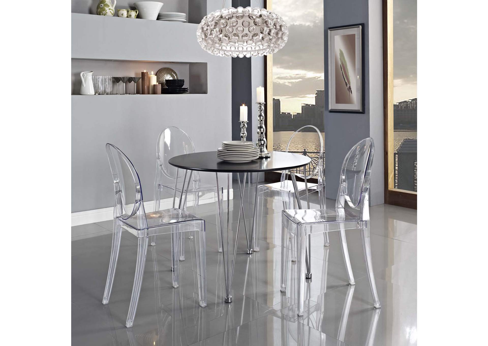 Clear Casper Dining Side Chair,Modway