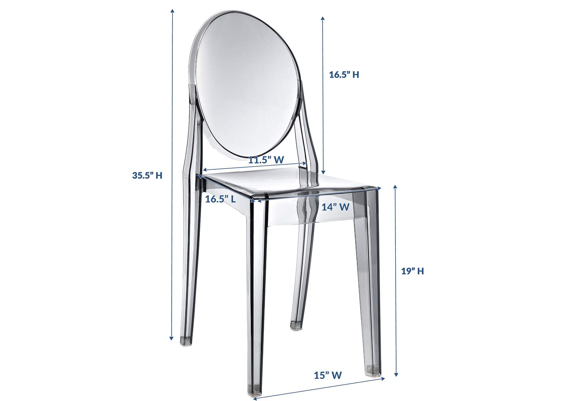 Smoke Casper Dining Side Chair,Modway