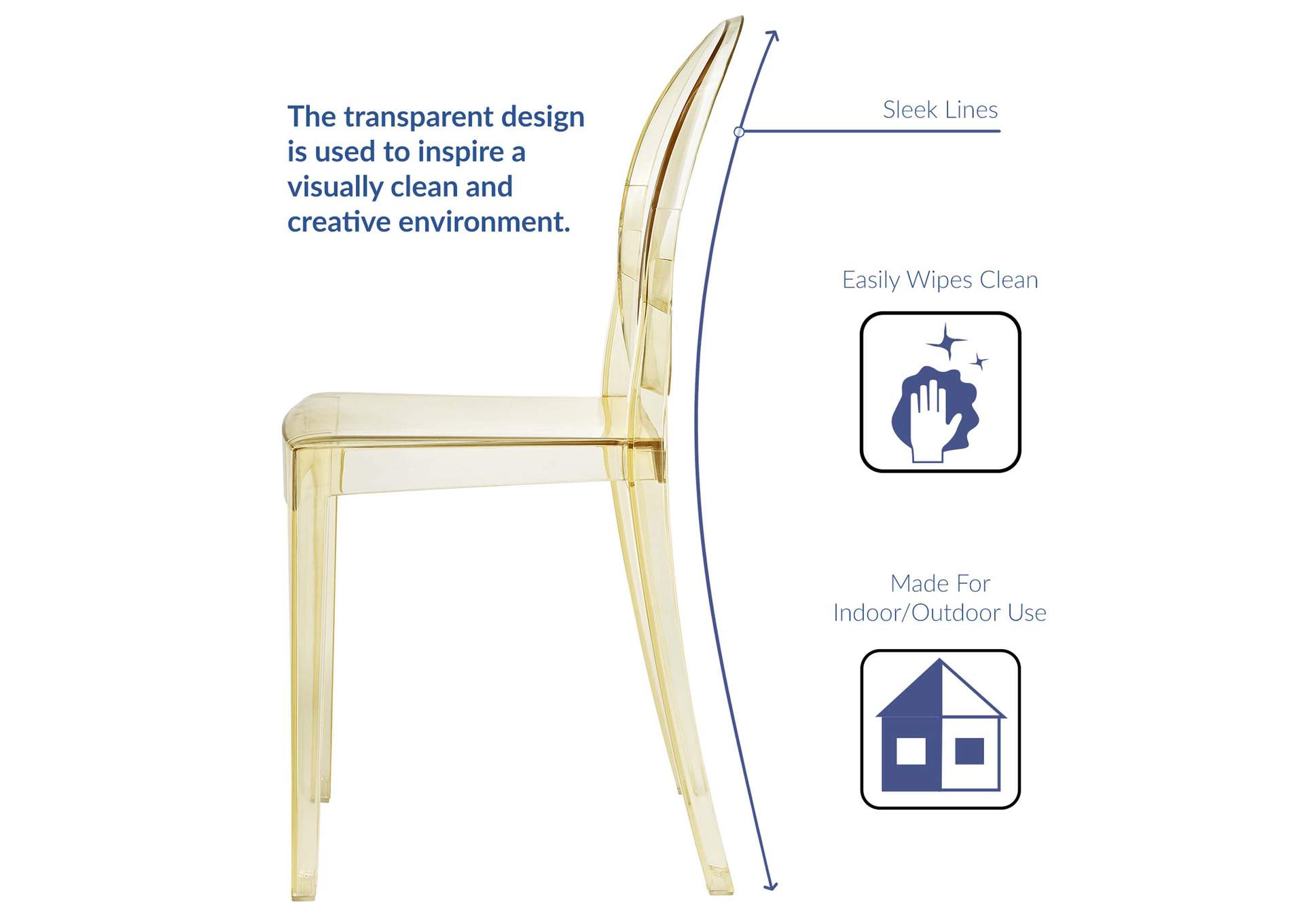 Yellow Casper Dining Side Chair,Modway