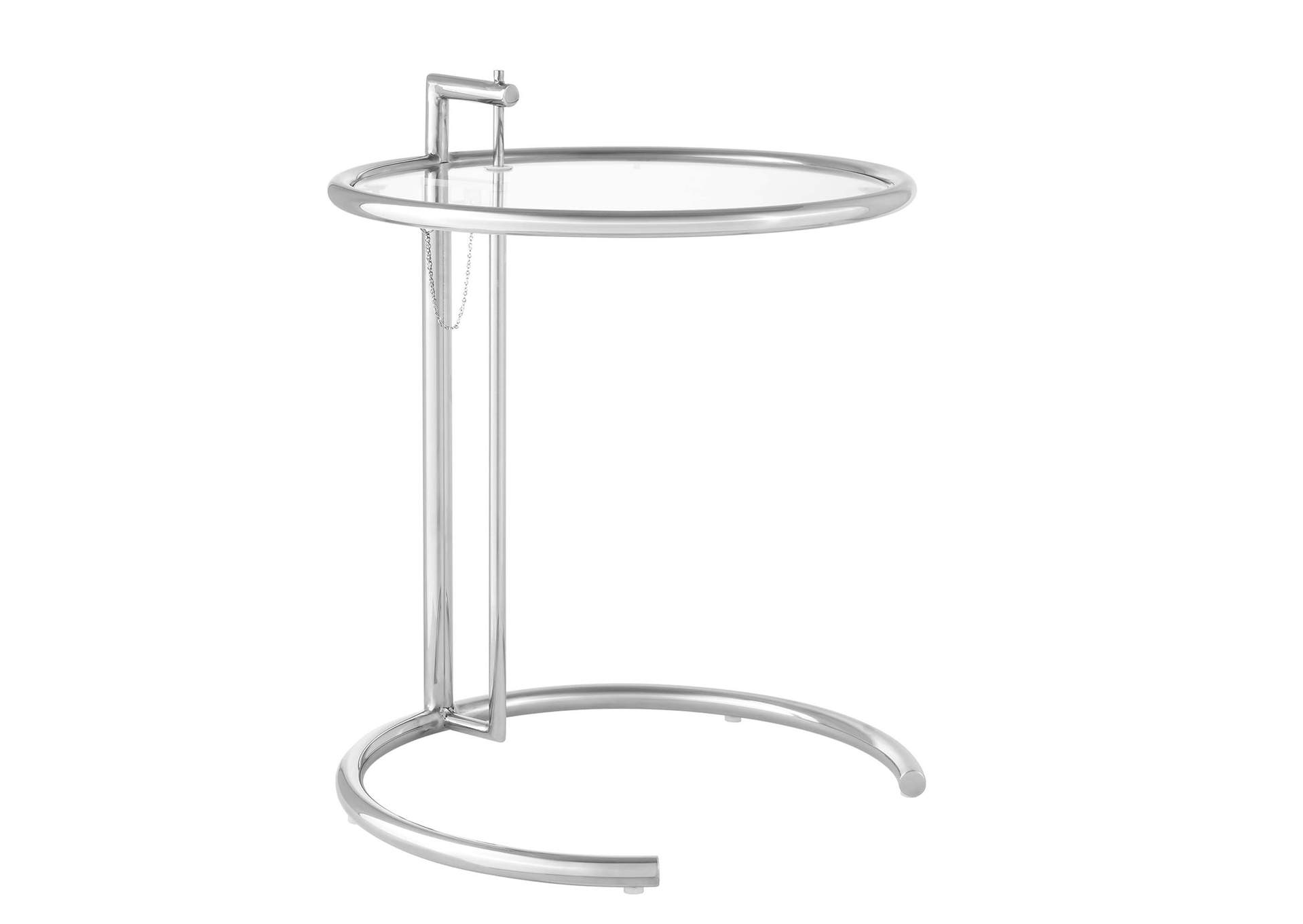 Silver Eileen Gray Chrome Stainless Steel End Table,Modway