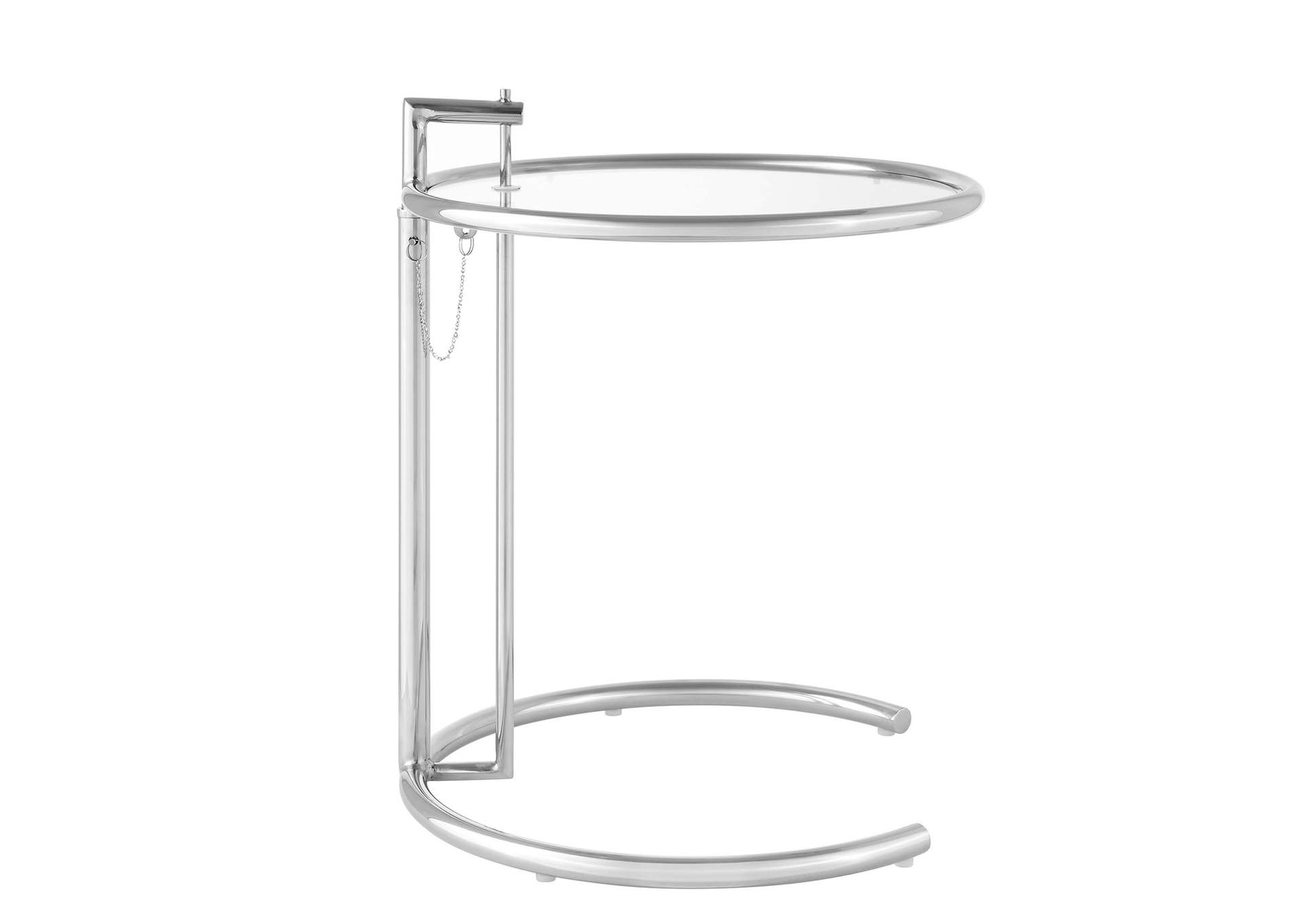 Silver Eileen Gray Chrome Stainless Steel End Table,Modway