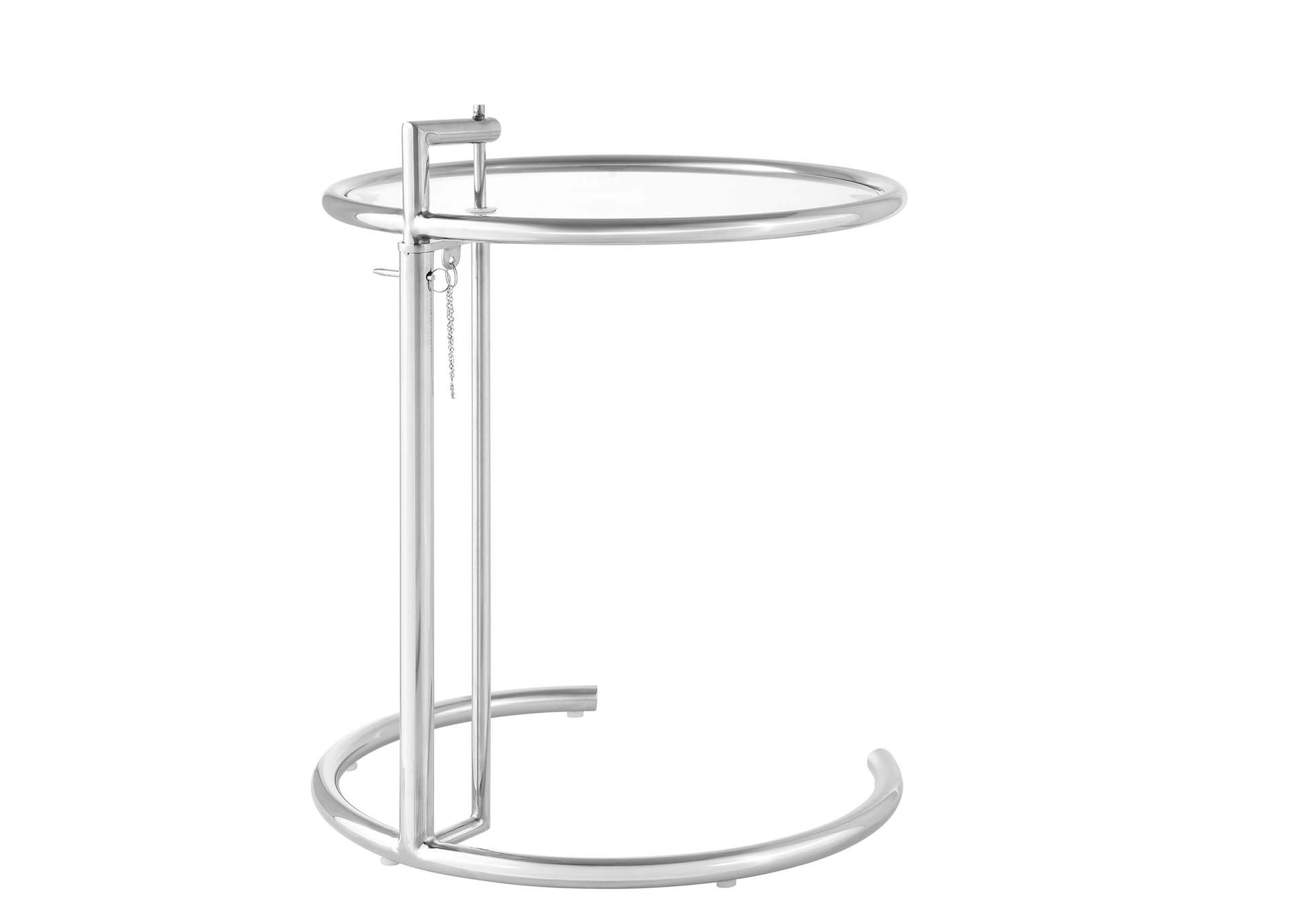 Silver Eileen Gray Chrome Stainless Steel End Table,Modway