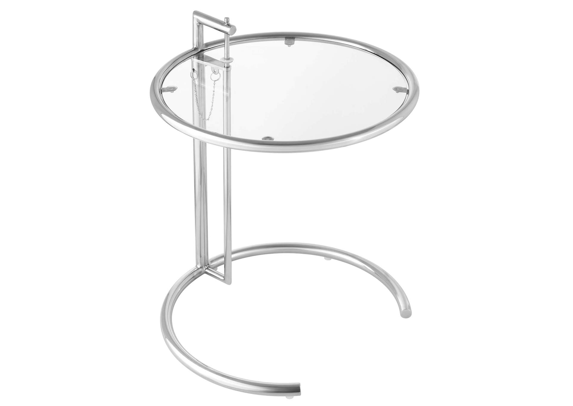 Silver Eileen Gray Chrome Stainless Steel End Table,Modway