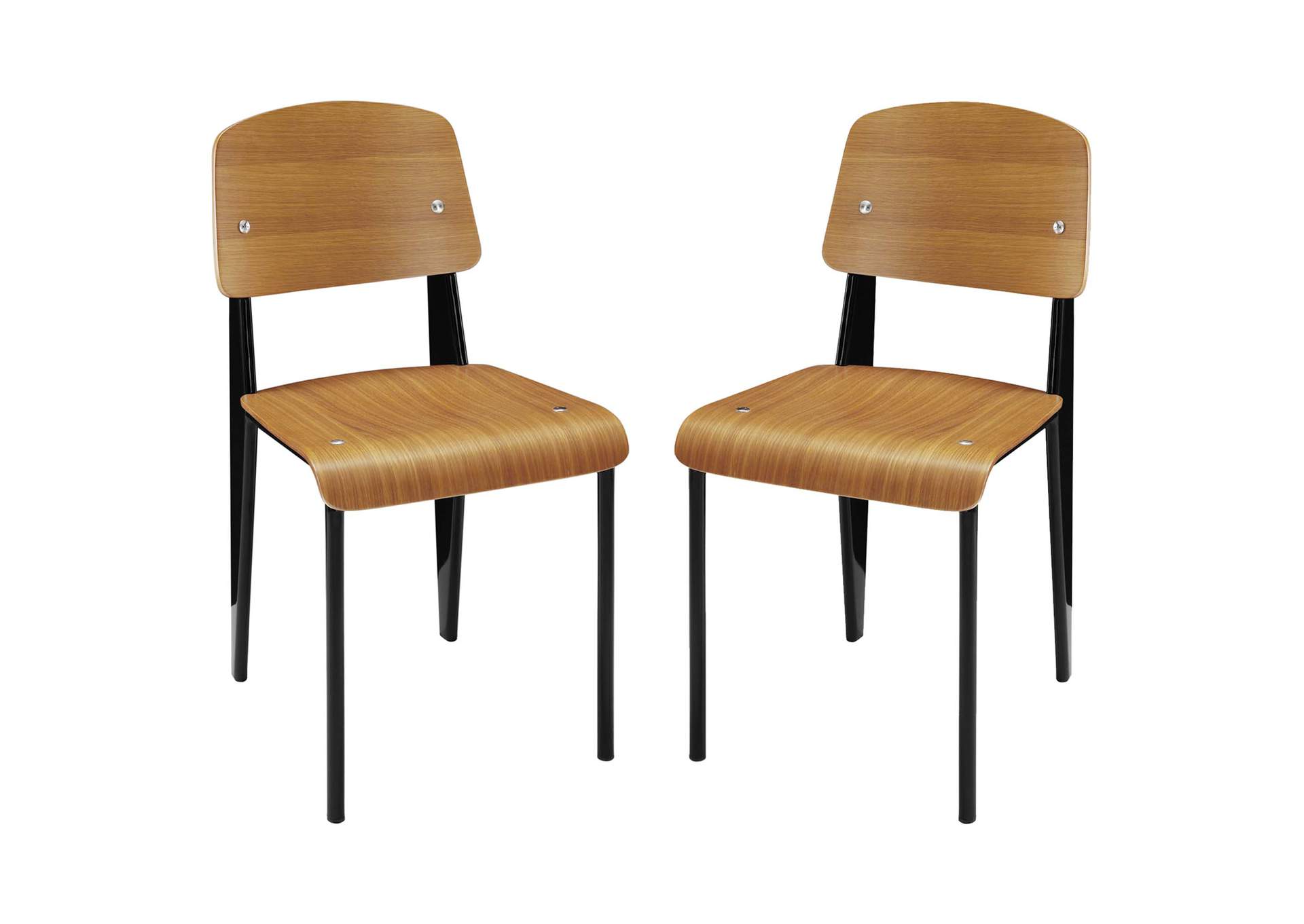 Walnut Cabin Dining Side Chair [Set of 2],Modway