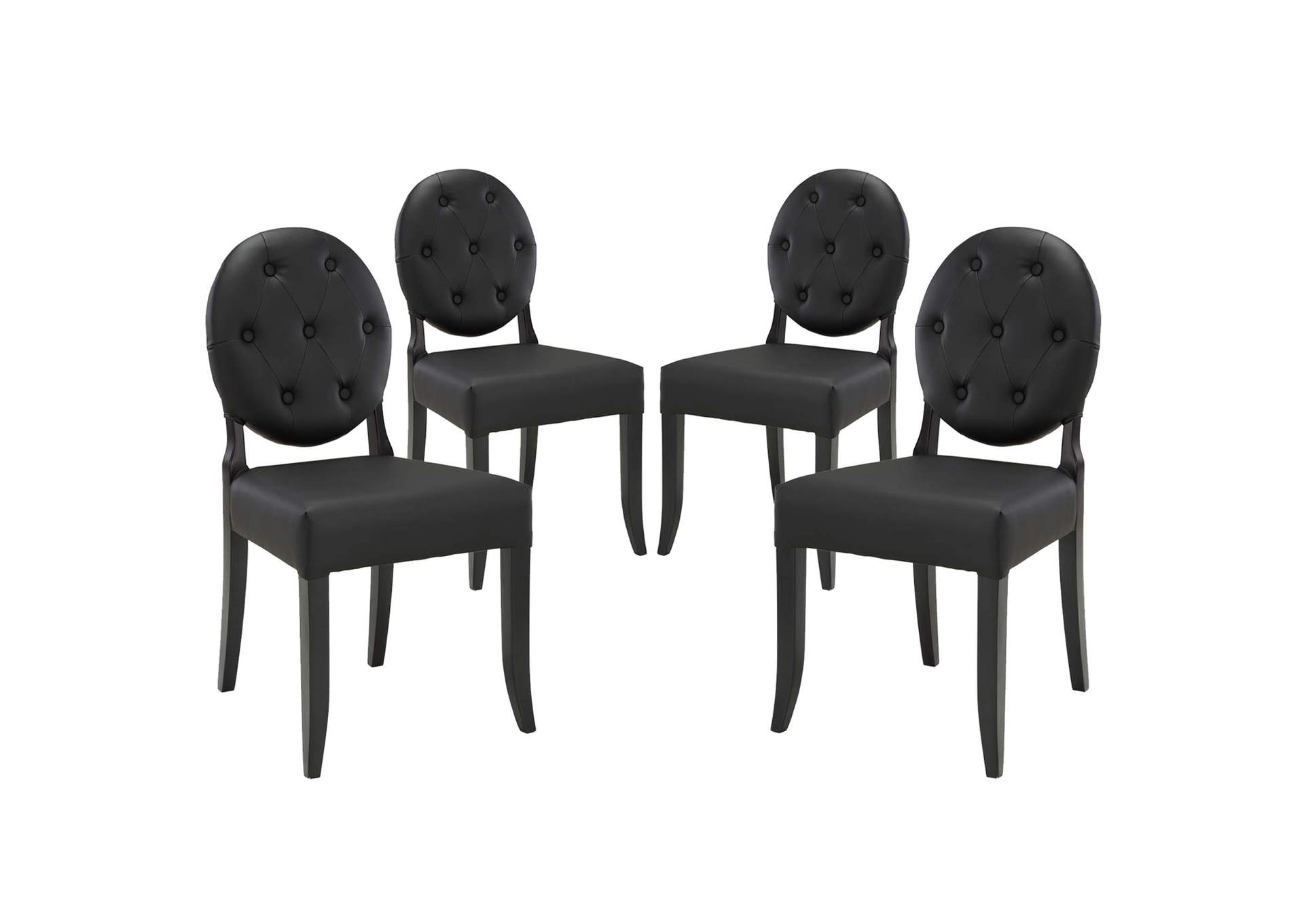 Black Button Dining Side Chair [Set of 4],Modway