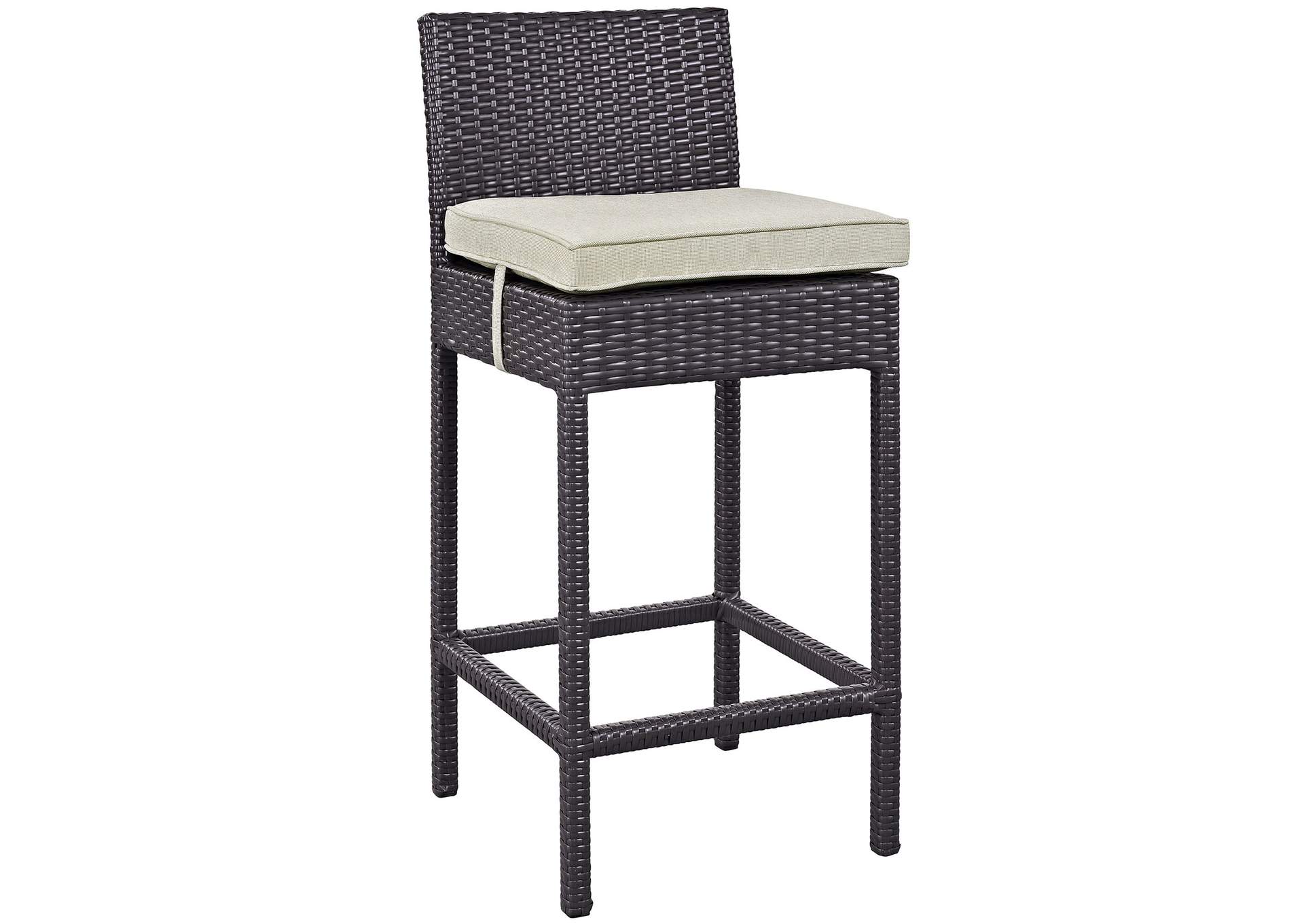 Espresso Beige Lift Bar Stool Outdoor Patio [Set of 2],Modway