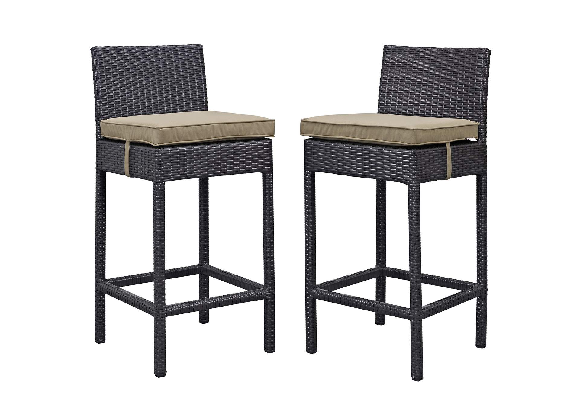 Espresso Mocha Lift Bar Stool Outdoor Patio [Set of 2],Modway