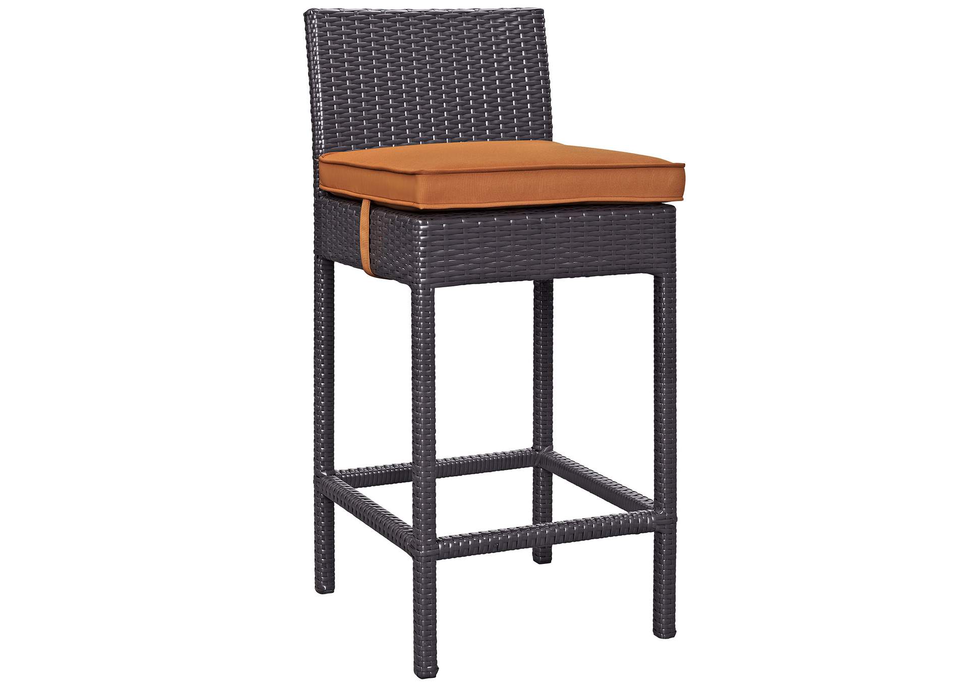 Espresso Orange Lift Bar Stool Outdoor Patio [Set of 2],Modway