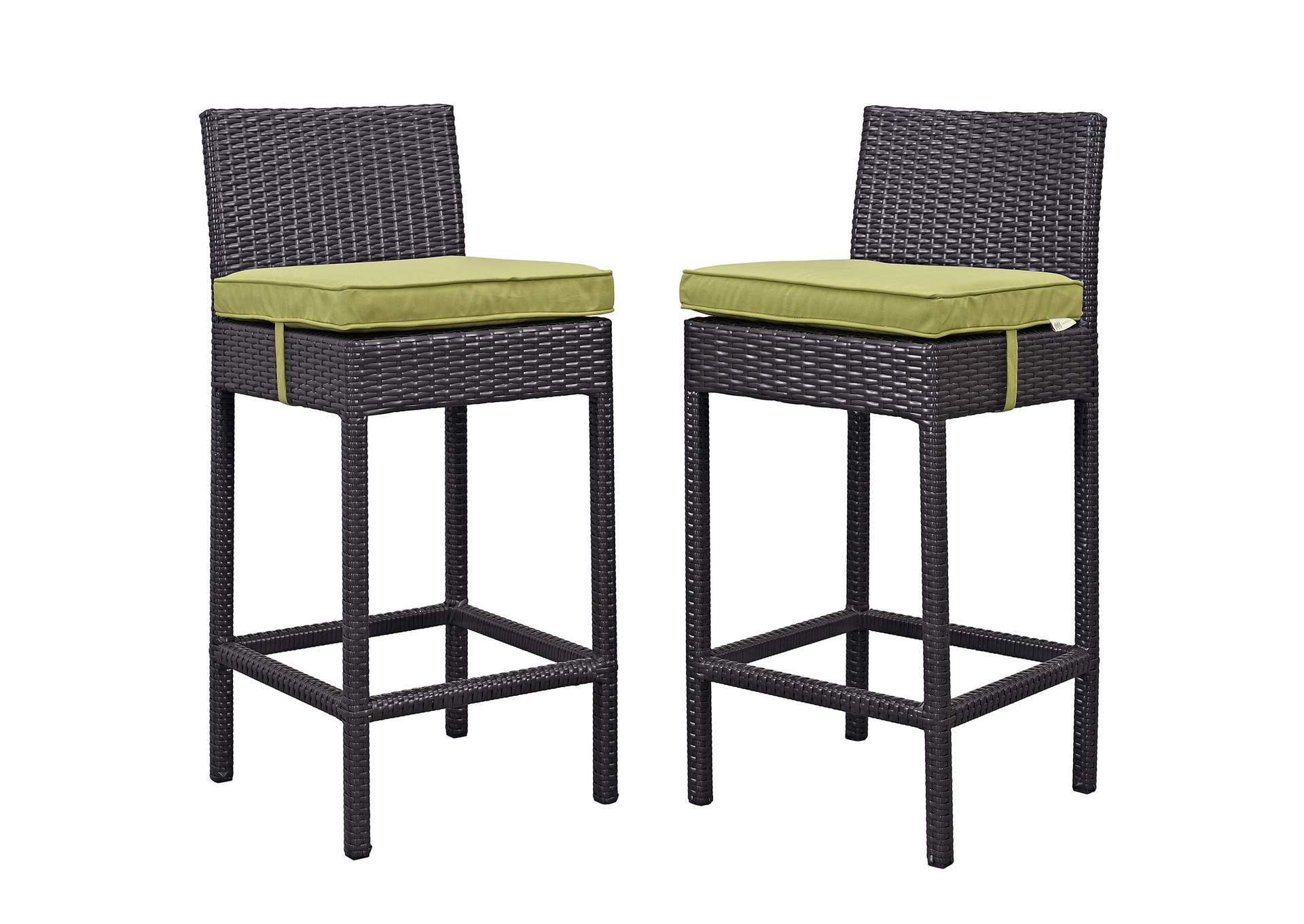 Espresso Peridot Lift Bar Stool Outdoor Patio [Set of 2],Modway