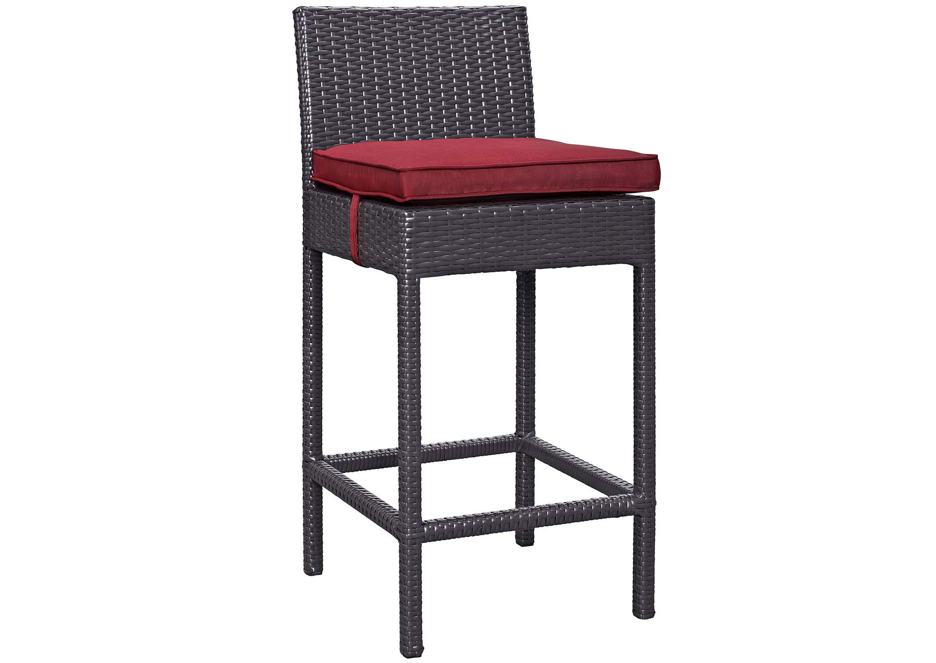 Espresso Red Lift Bar Stool Outdoor Patio [Set of 2],Modway