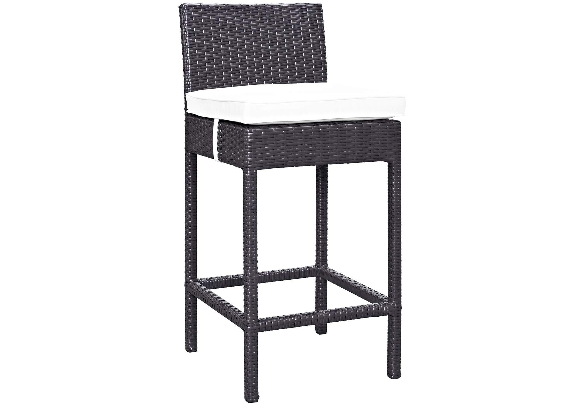 Espresso White Lift Bar Stool Outdoor Patio [Set of 2],Modway