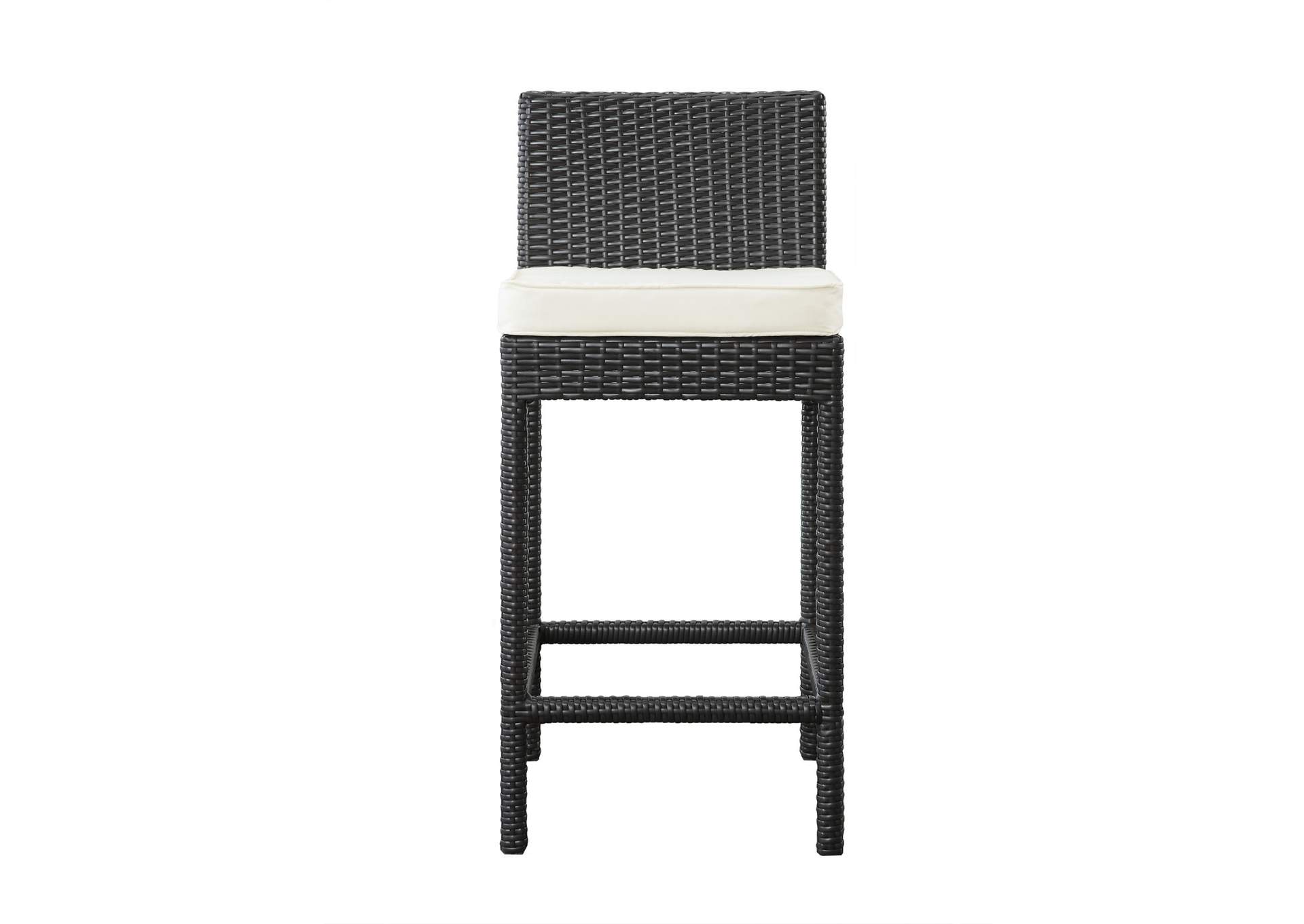 Espresso White Lift Bar Stool Outdoor Patio [Set of 2],Modway