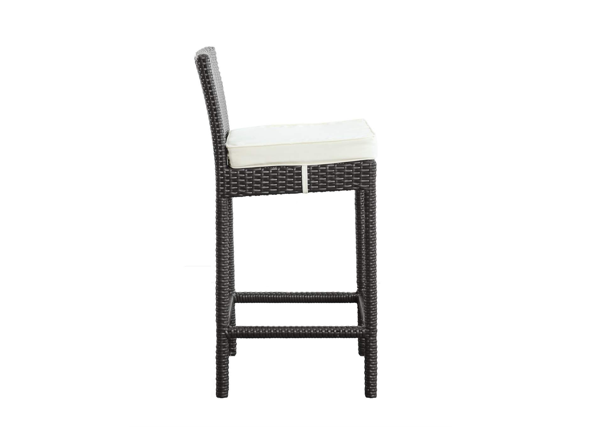 Espresso White Lift Bar Stool Outdoor Patio [Set of 2],Modway