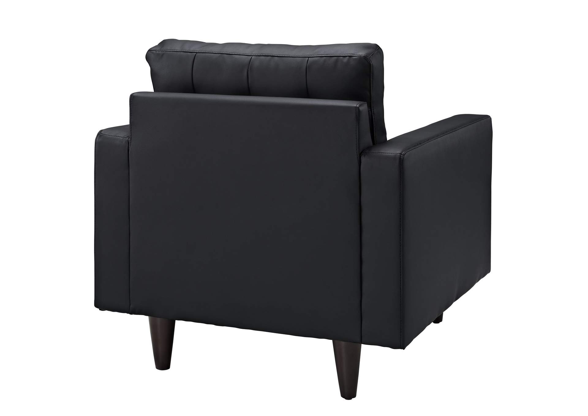 Black Empress Arm Chair Leather [Set of 2],Modway