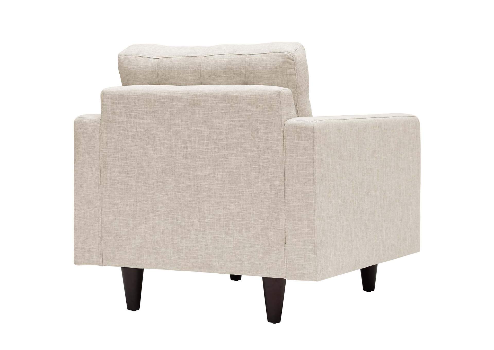 Beige Empress Arm Chair Upholstered Fabric [Set of 2],Modway