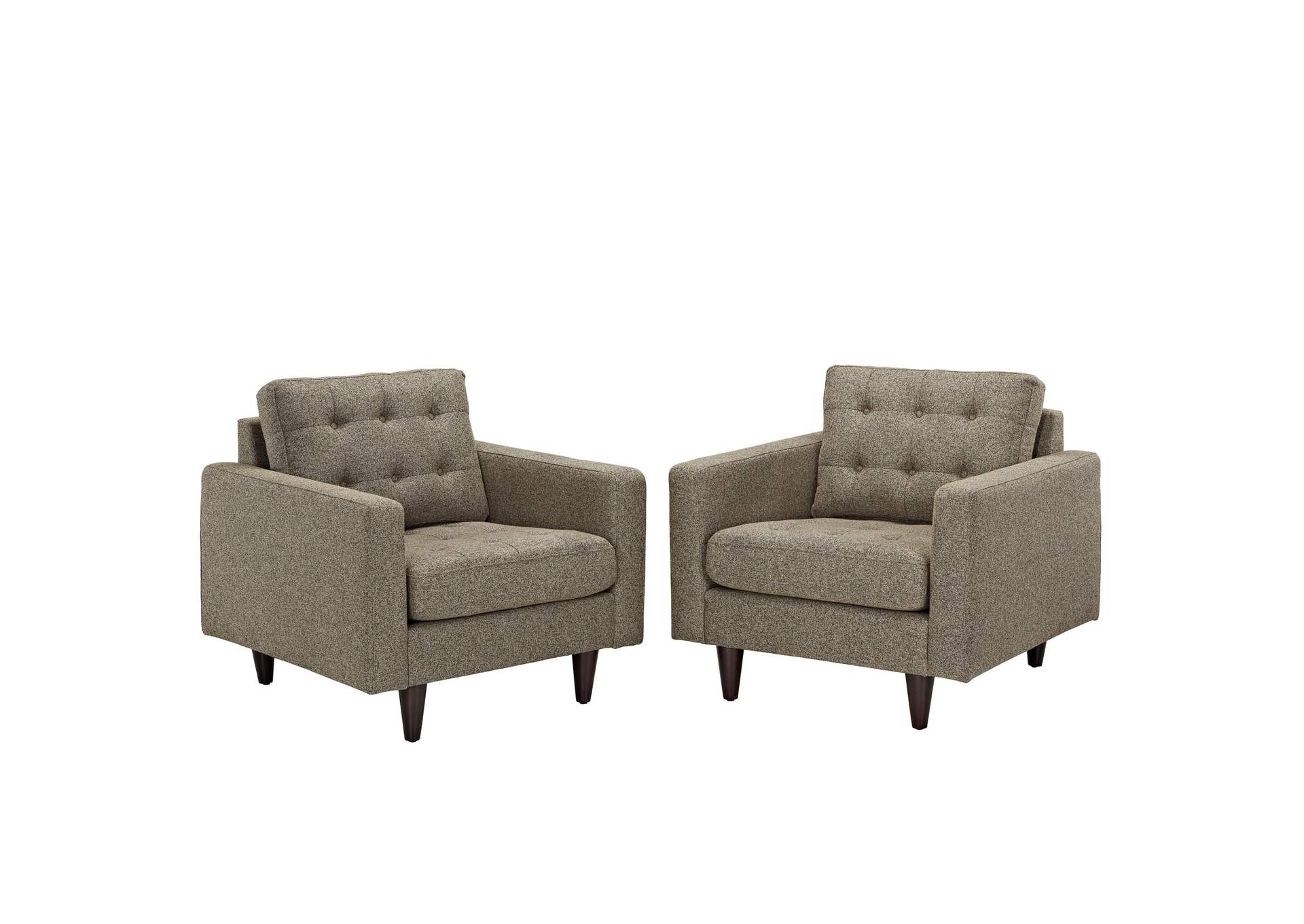 Oatmeal Empress Arm Chair Upholstered Fabric [Set of 2],Modway