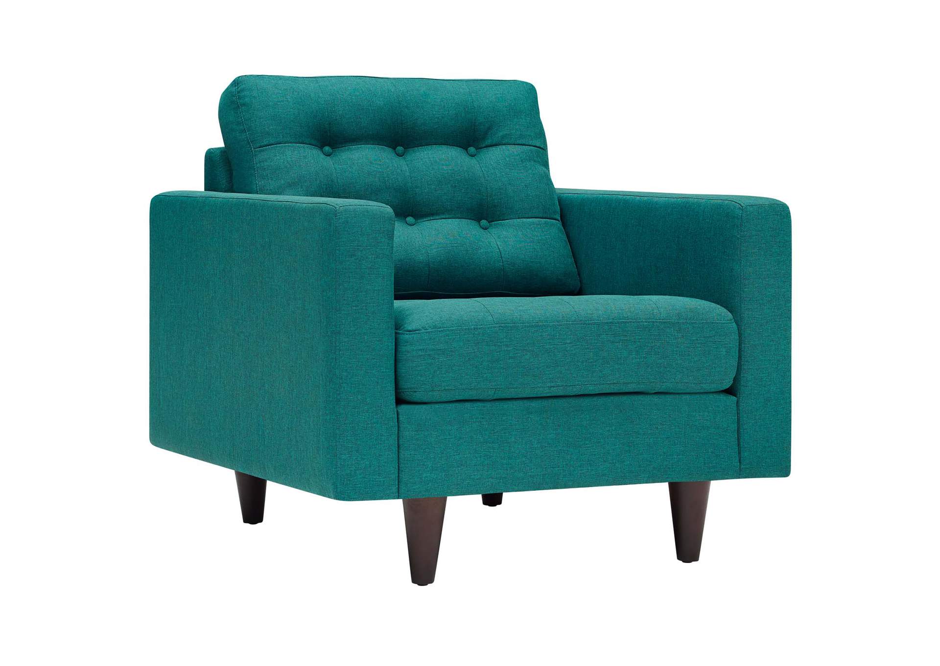 Teal Empress Arm Chair Upholstered Fabric [Set of 2],Modway