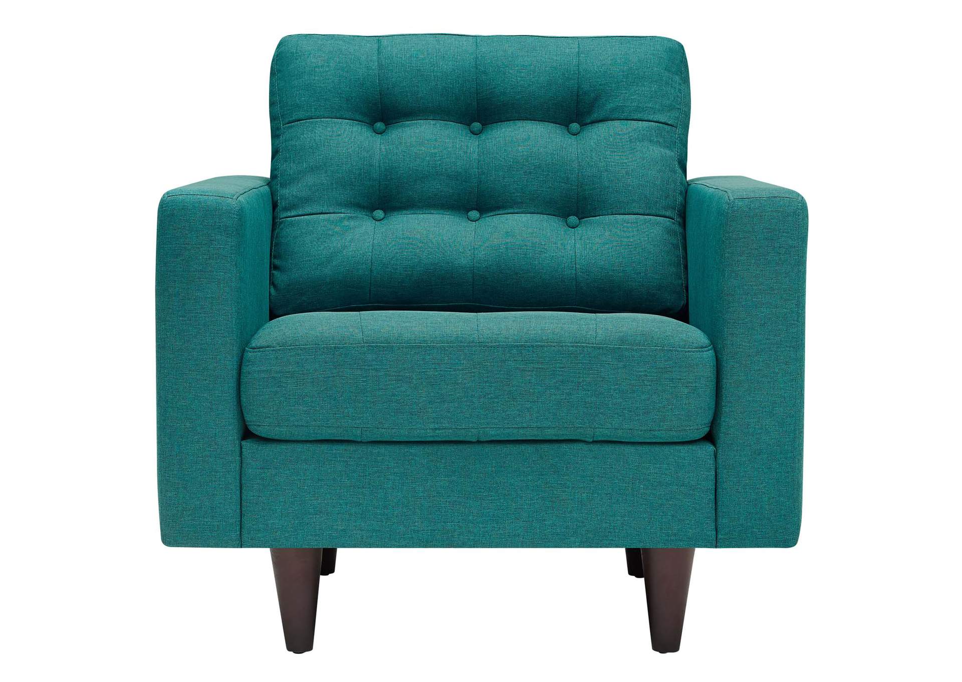 Teal Empress Arm Chair Upholstered Fabric [Set of 2],Modway