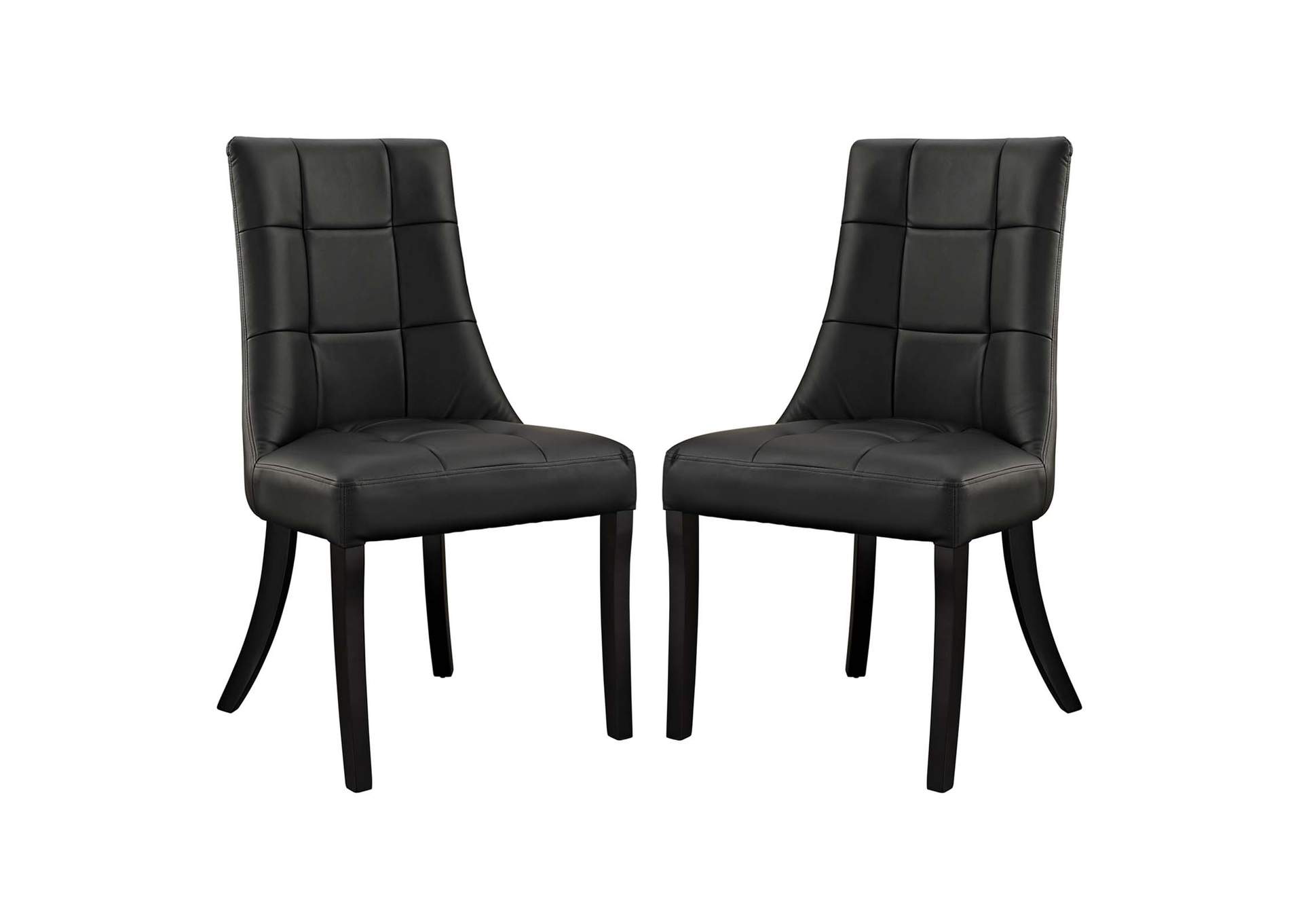 Black Noblesse Dining Chair Vinyl [Set of 2],Modway