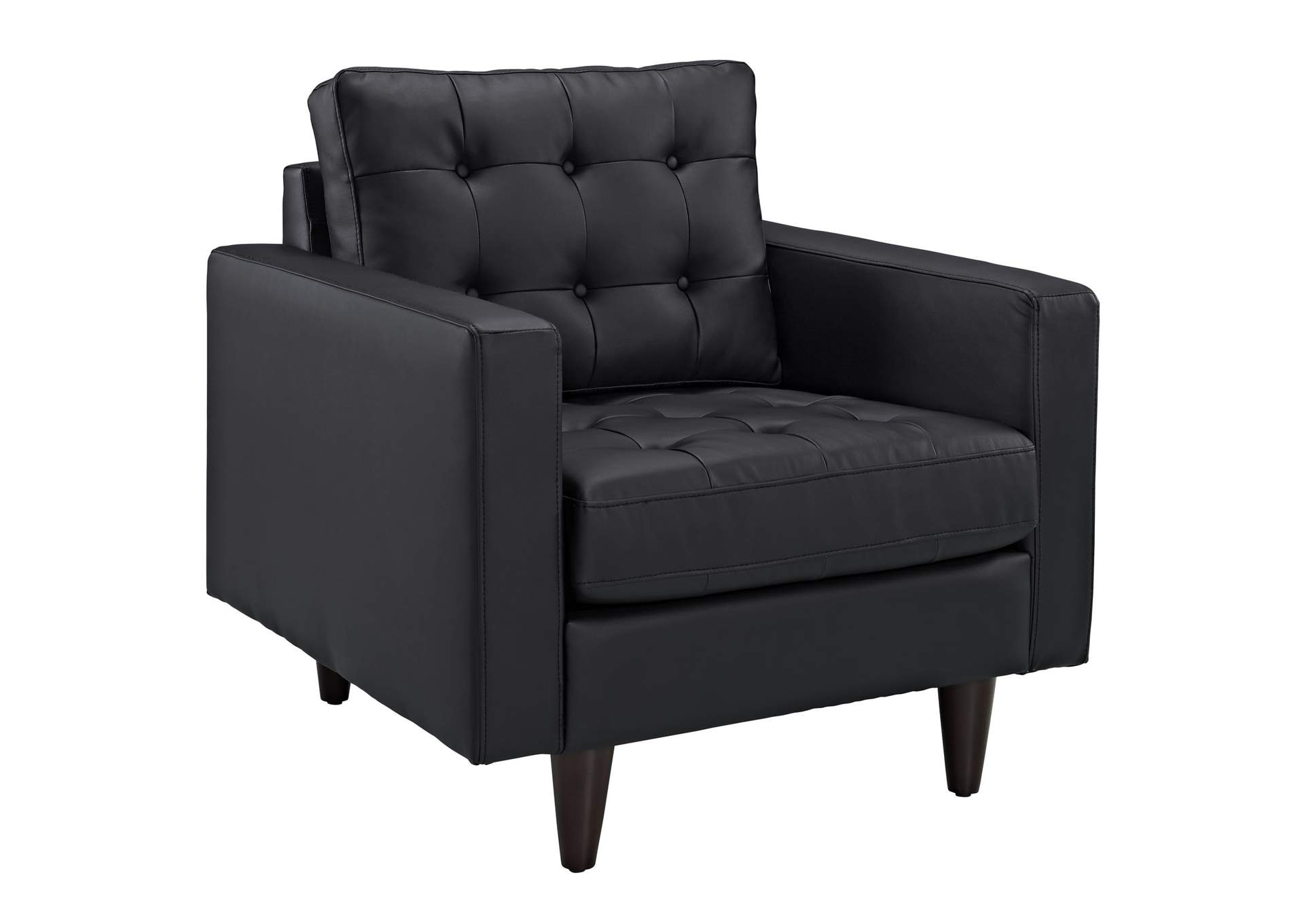 Black Empress Sofa and Armchair [Set of 2],Modway