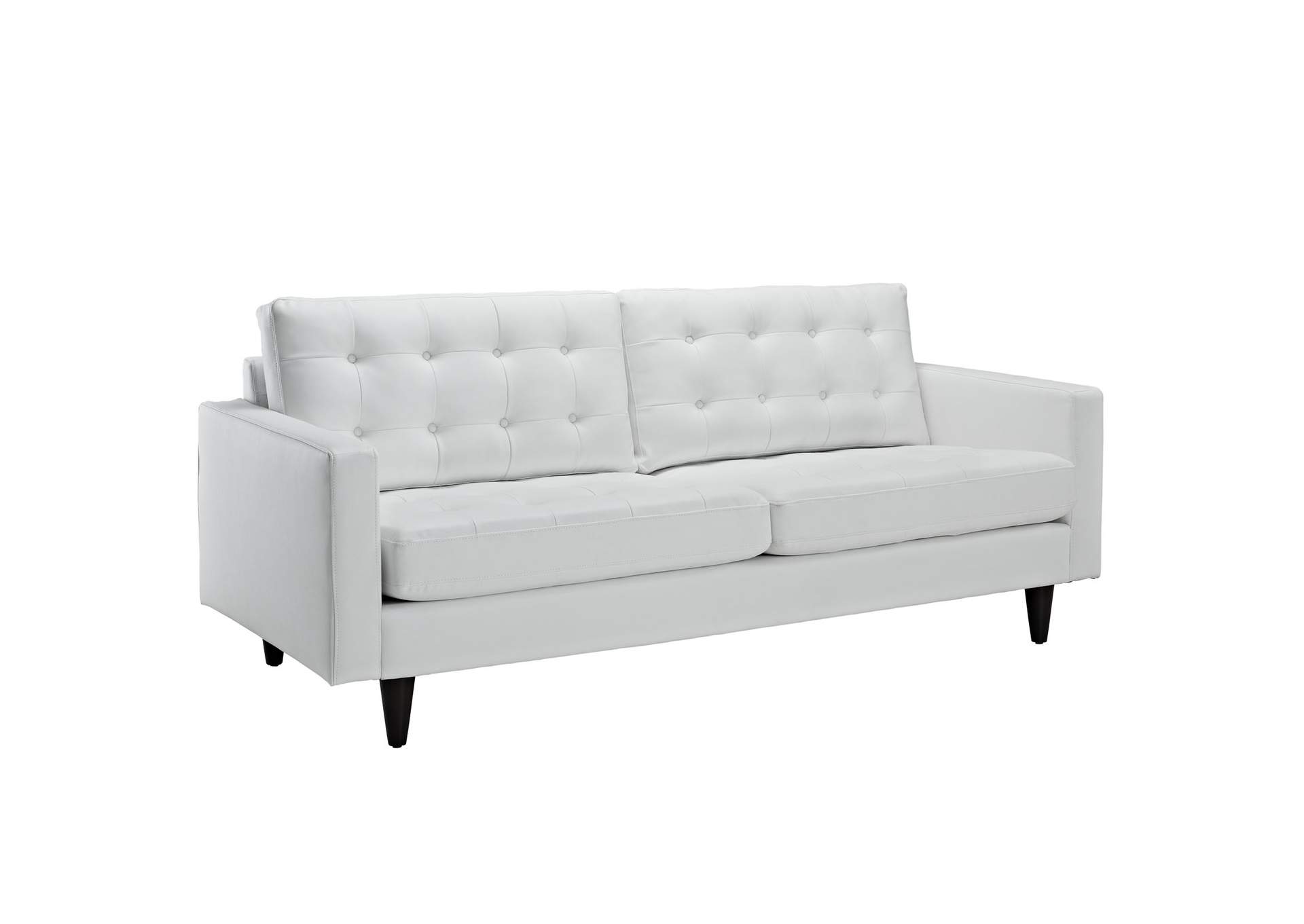 White Empress Sofa and Armchair [Set of 2],Modway