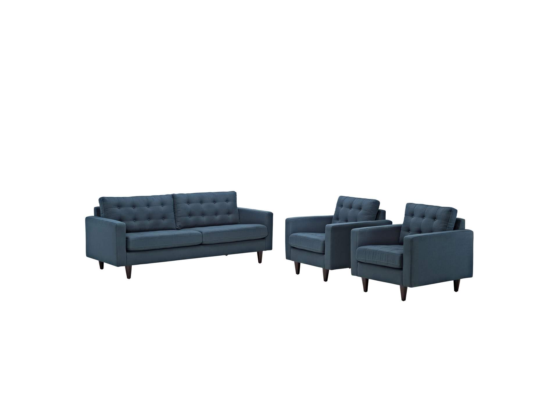 Azure Empress Sofa and Armchairs [Set of 3],Modway