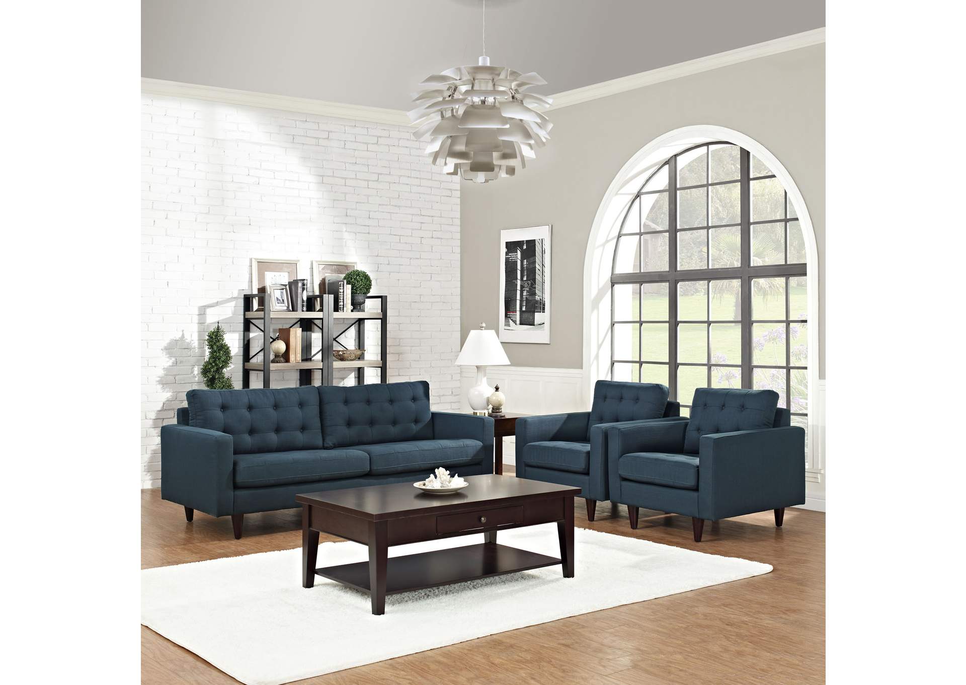 Azure Empress Sofa and Armchairs [Set of 3],Modway