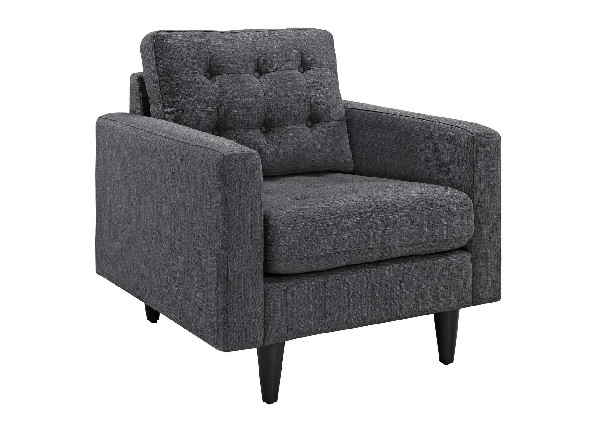 Gray Empress Sofa and Armchairs [Set of 3],Modway