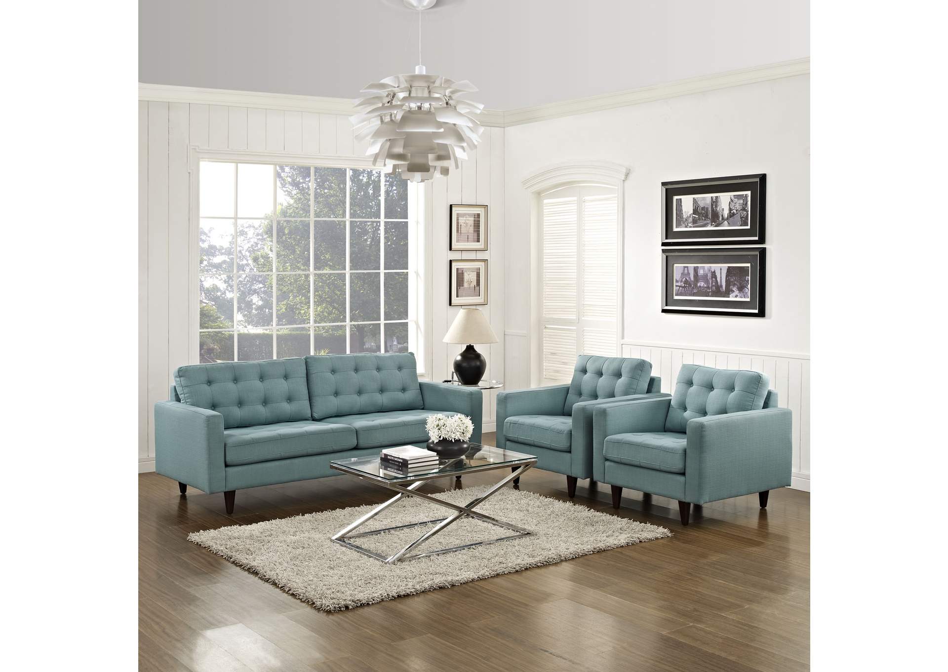 Laguna Empress Sofa and Armchairs [Set of 3],Modway