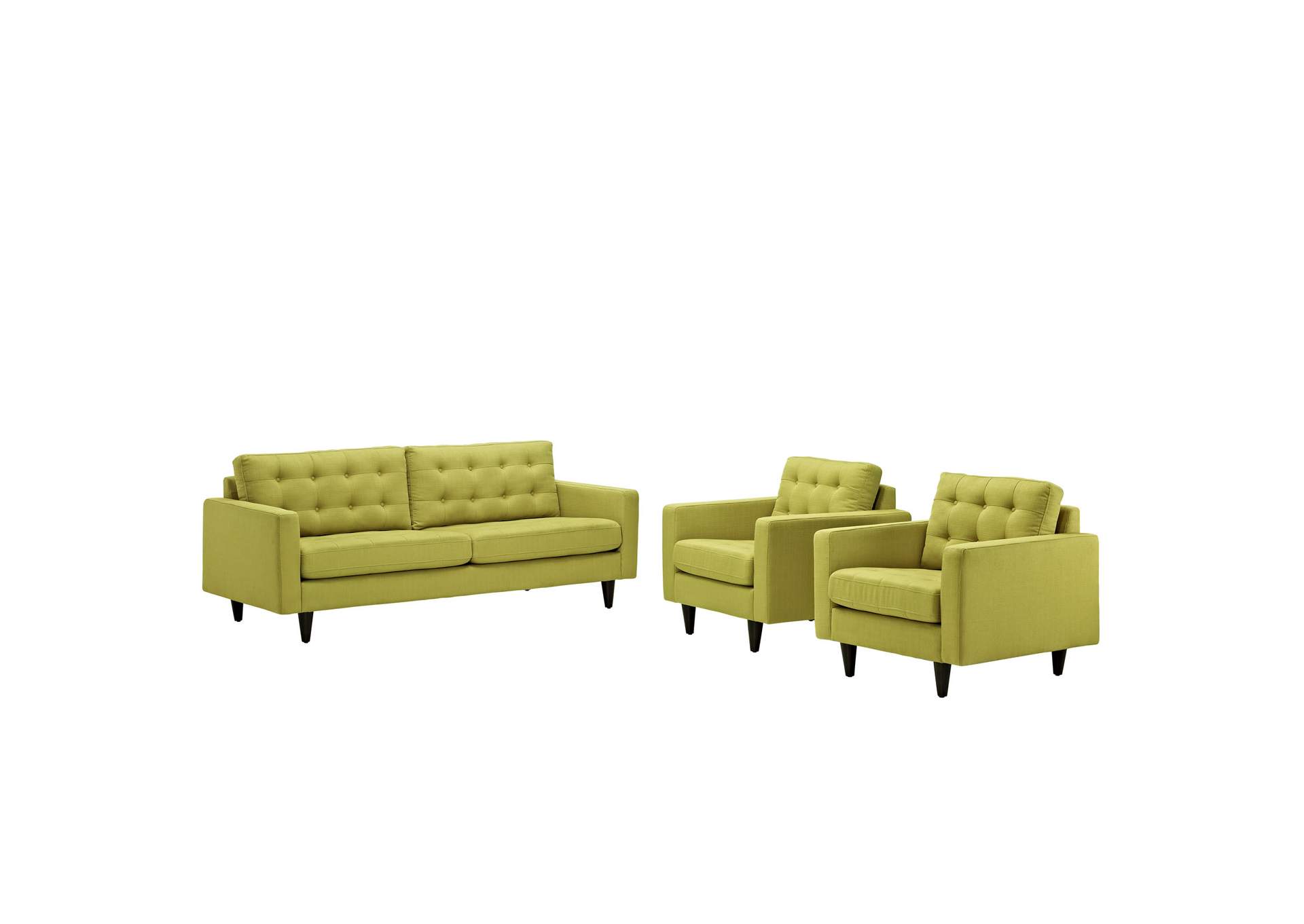 Wheatgrass Empress Sofa and Armchairs [Set of 3],Modway