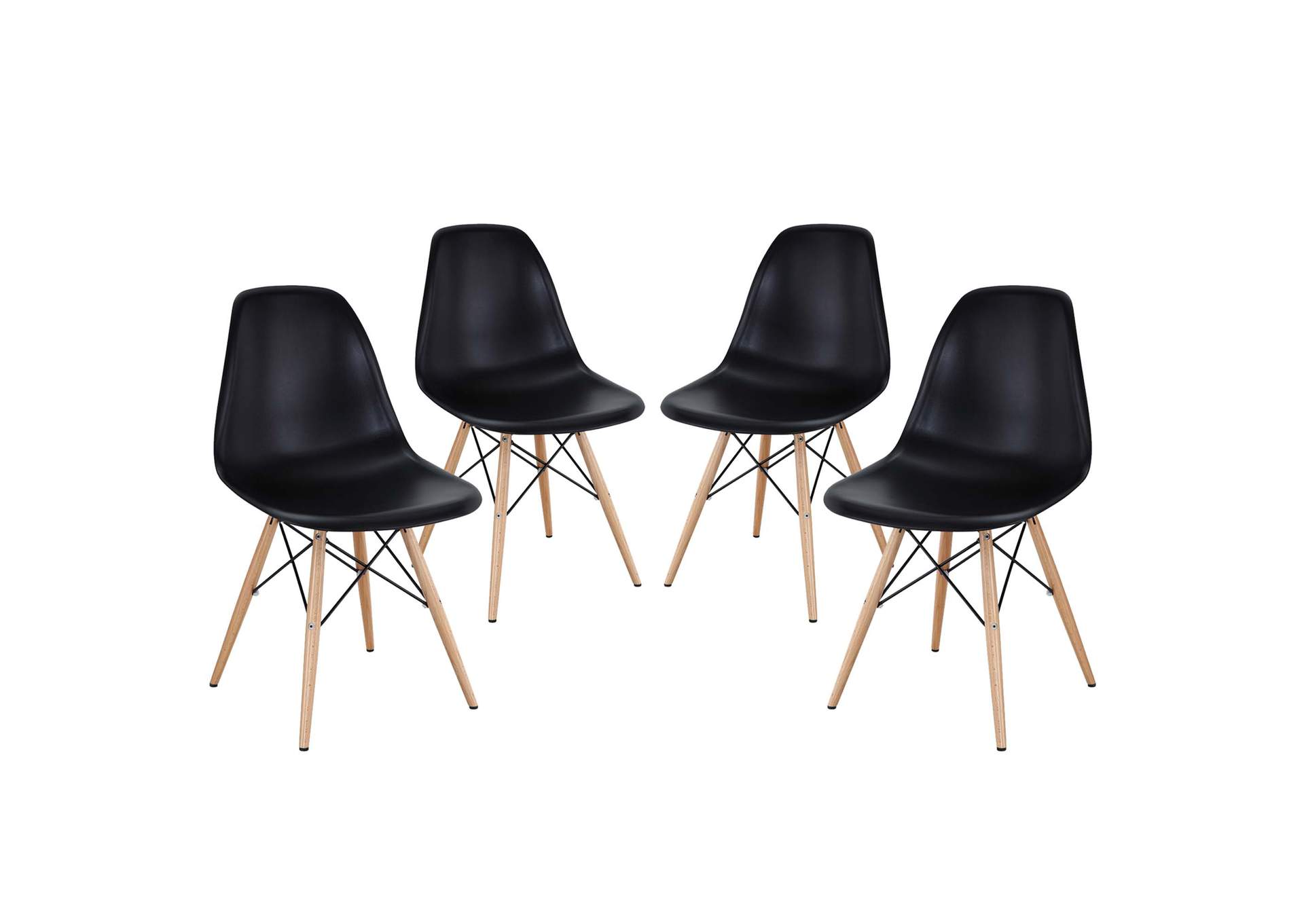 Black Pyramid Dining Side Chairs [Set of 4],Modway