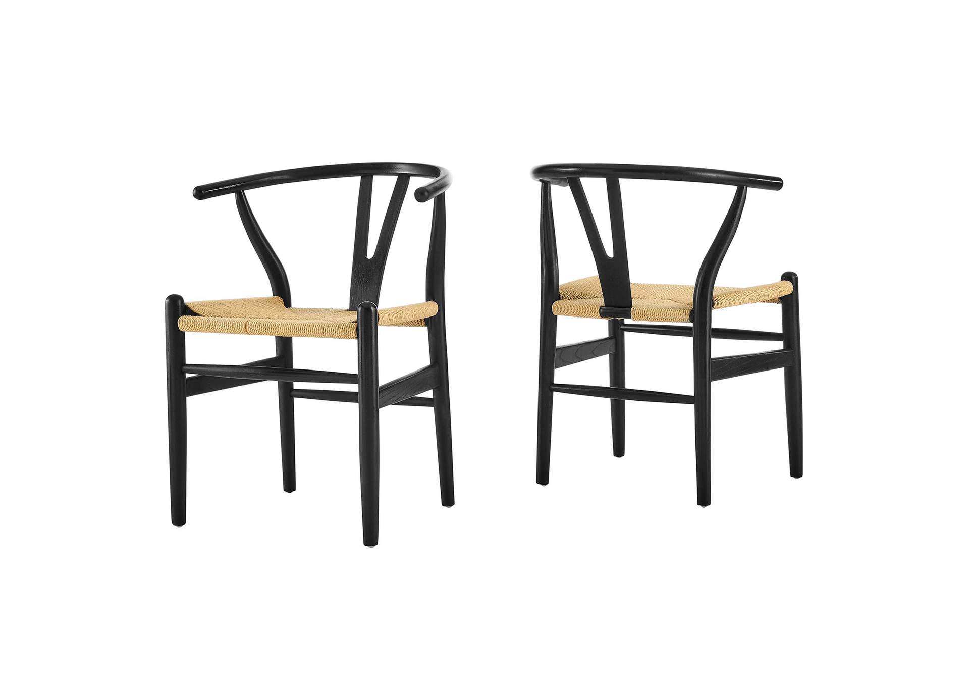 Black Amish Arm Dining Chair [Set of 2],Modway