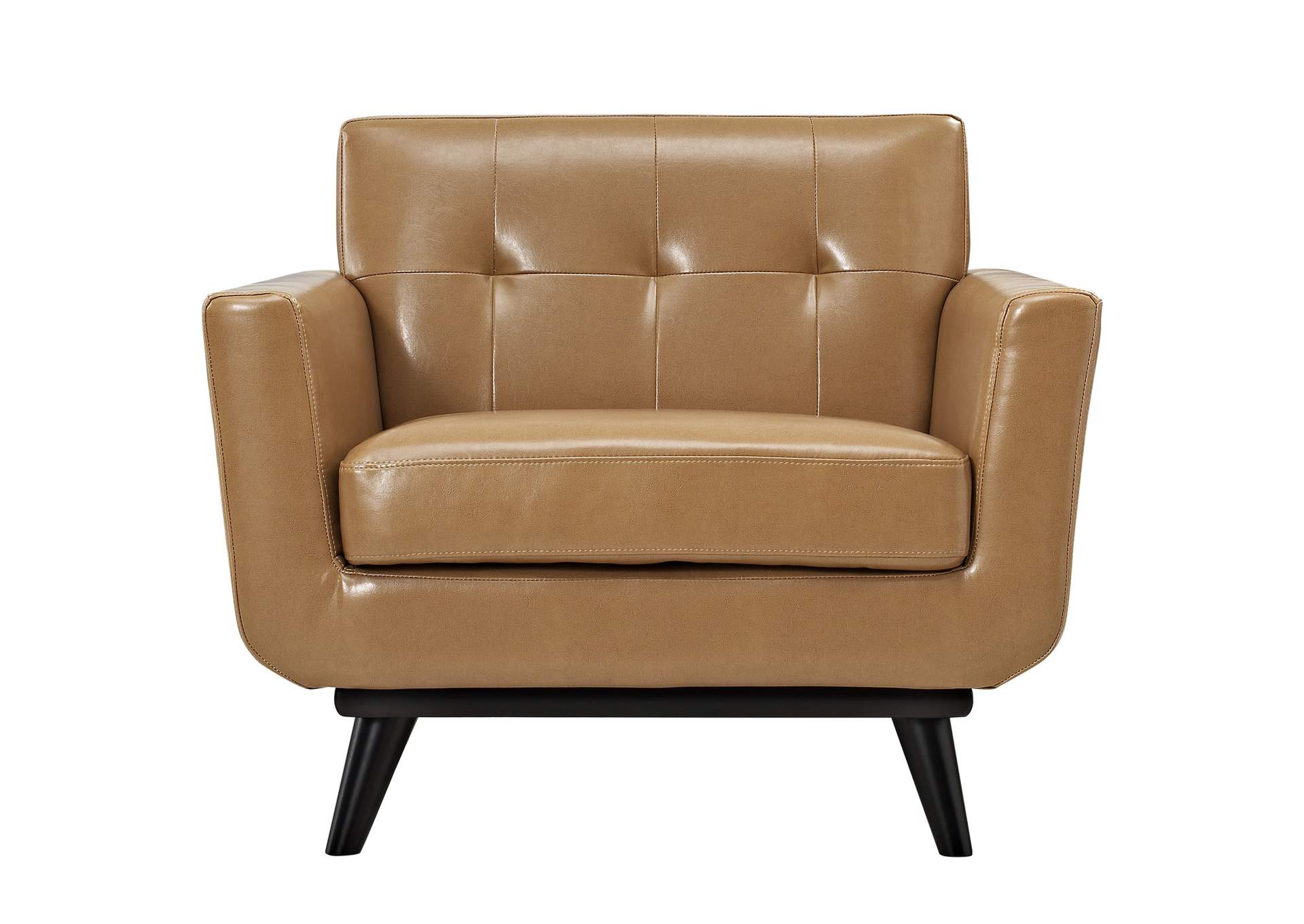 Tan Engage Bonded Leather Arm Chair,Modway