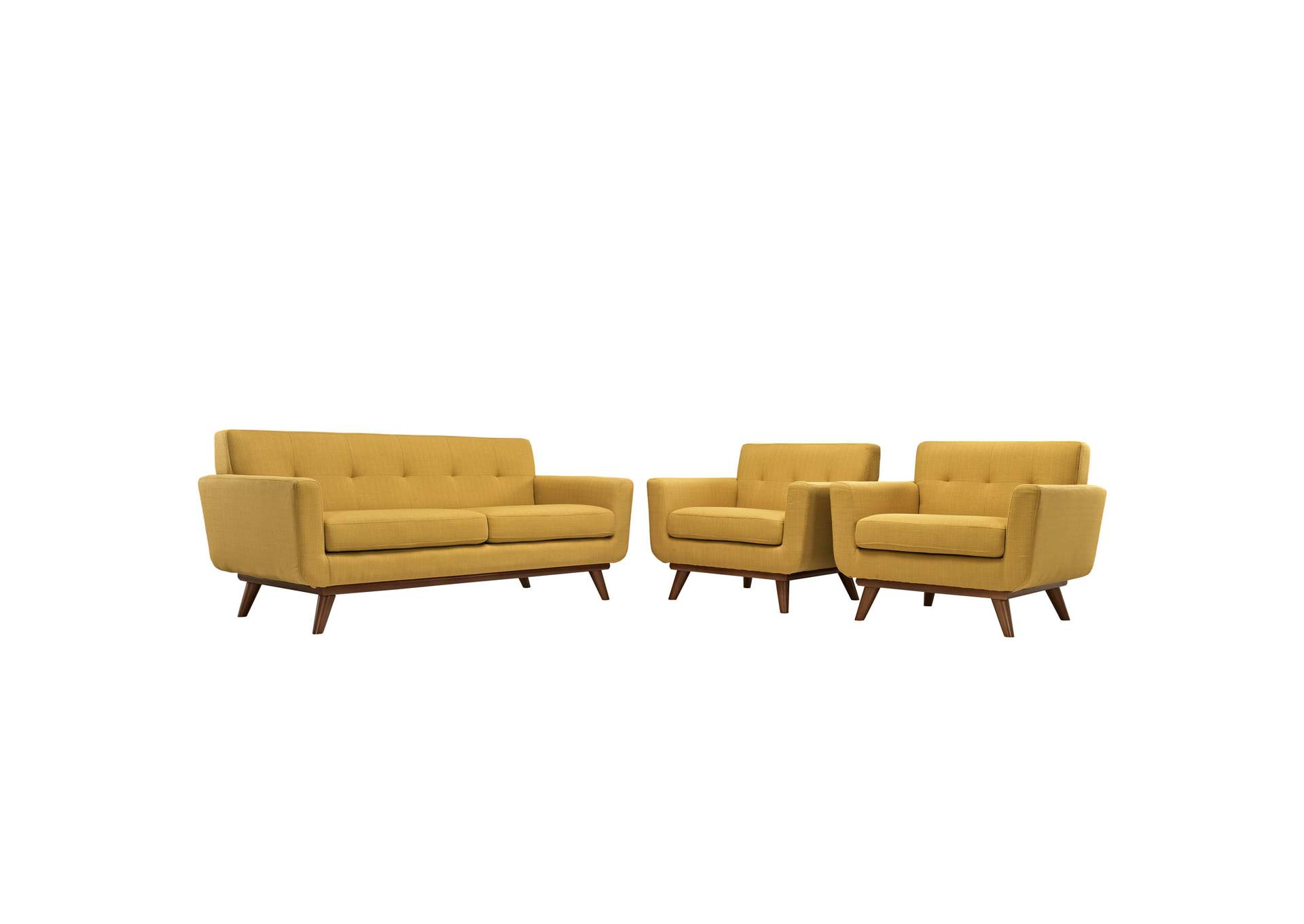 Citrus Engage Armchairs and Loveseat [Set of 3],Modway