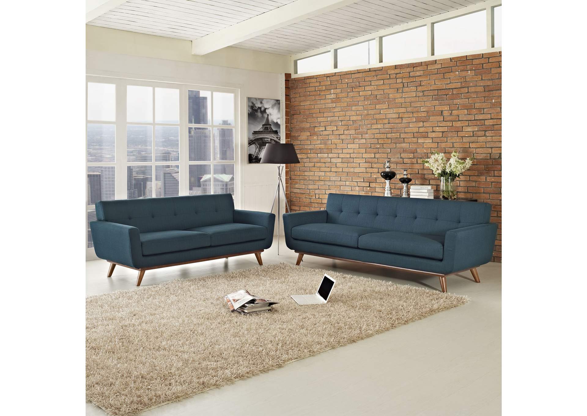 Azure Engage Loveseat and Sofa [Set of 2],Modway