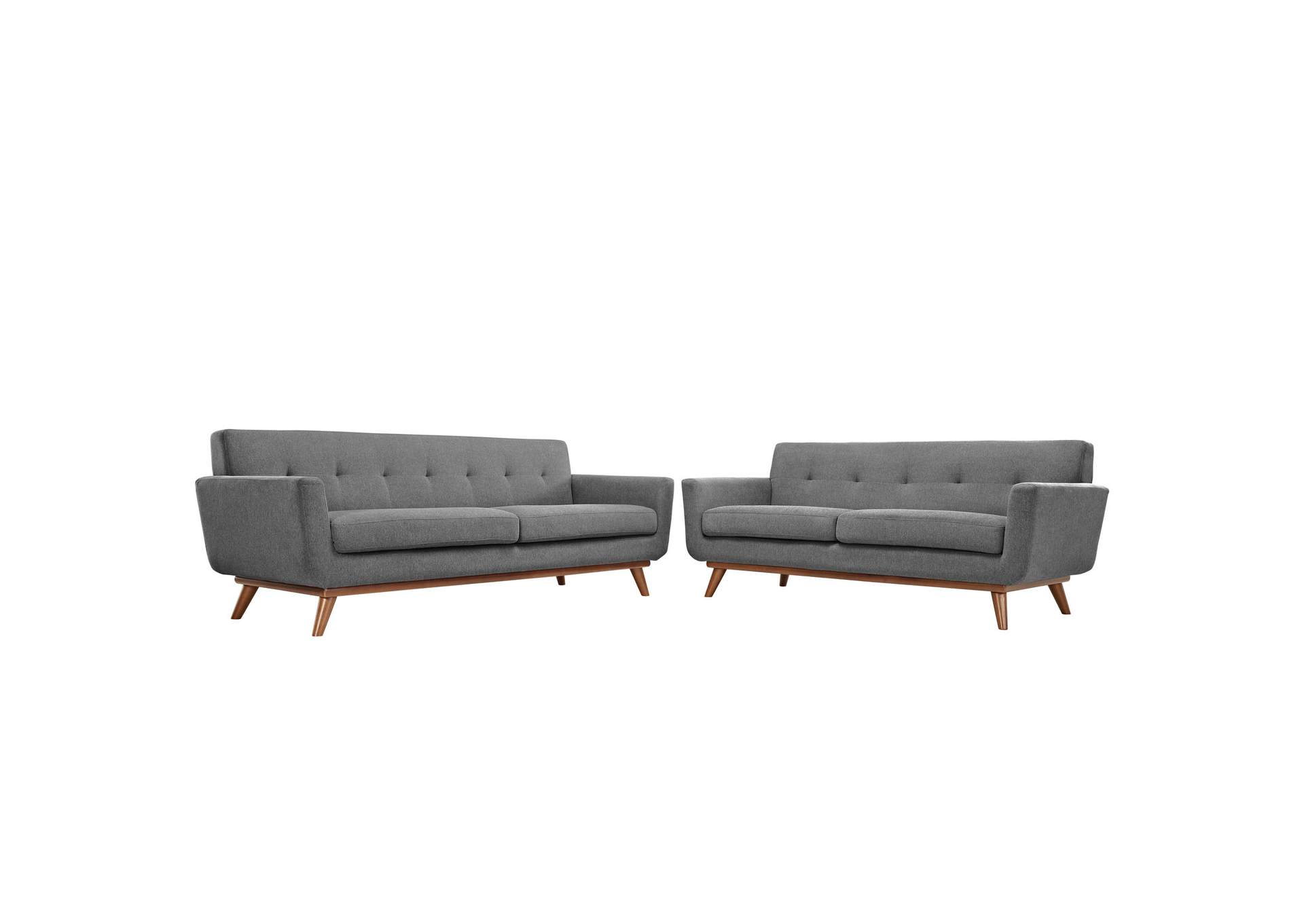 Expectation Gray Engage Loveseat and Sofa [Set of 2],Modway